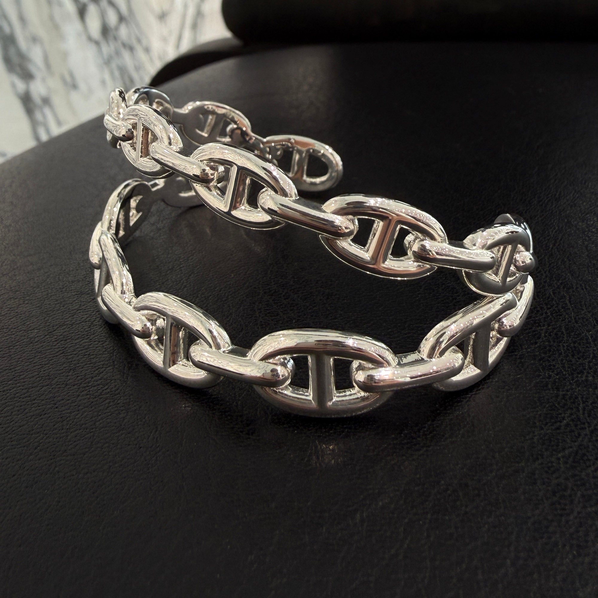 HERMES Chaine d’Ancre Enchainee Double Bangle エルメス シェーヌダンクル アンシェネ ダブル バングル