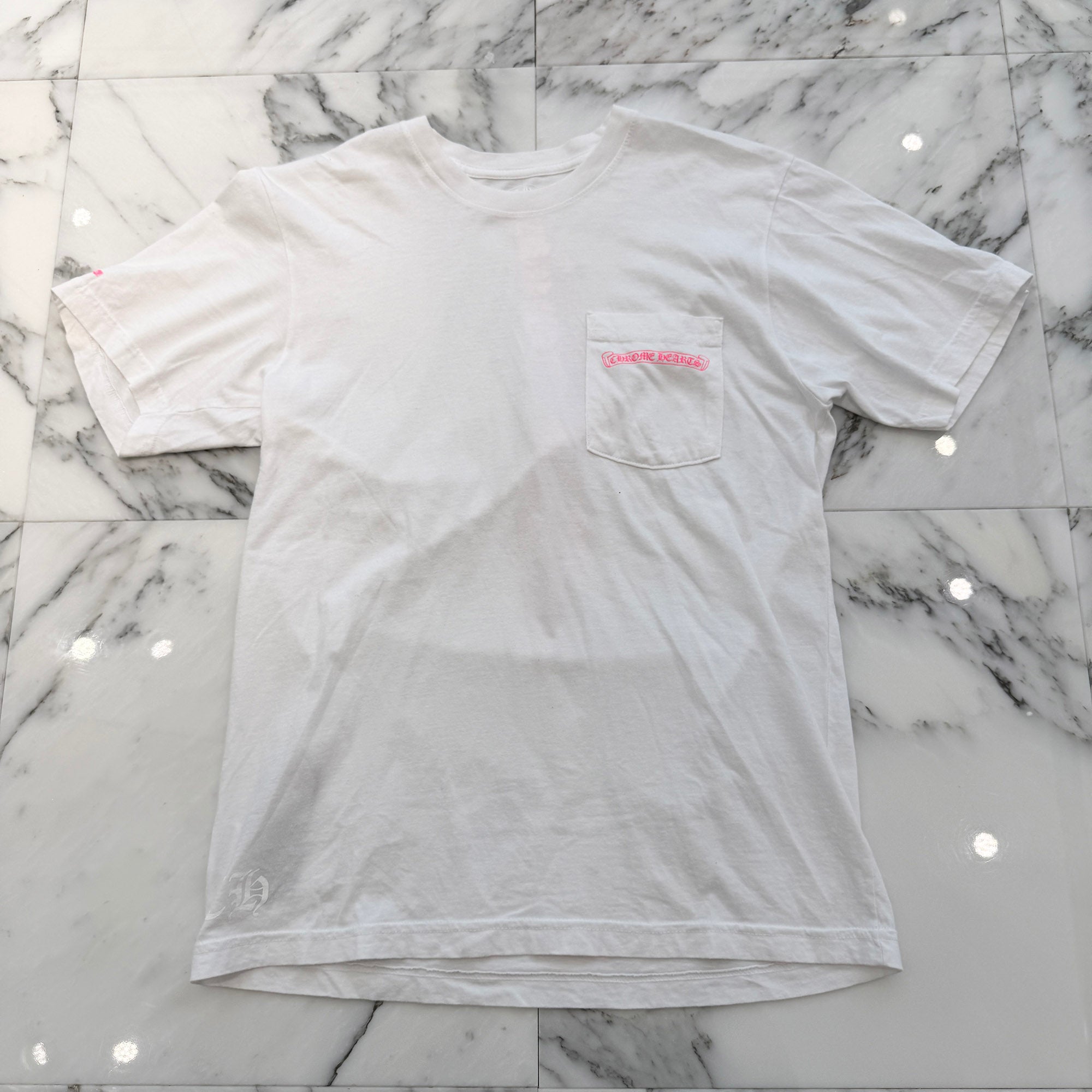CHROME HEARTS Pink Made In Hollywood Vertical Logo Tee Size M クロムハーツ ピンク メイドインハリウッド ヴァーティカルロゴ Tシャツ サイズM