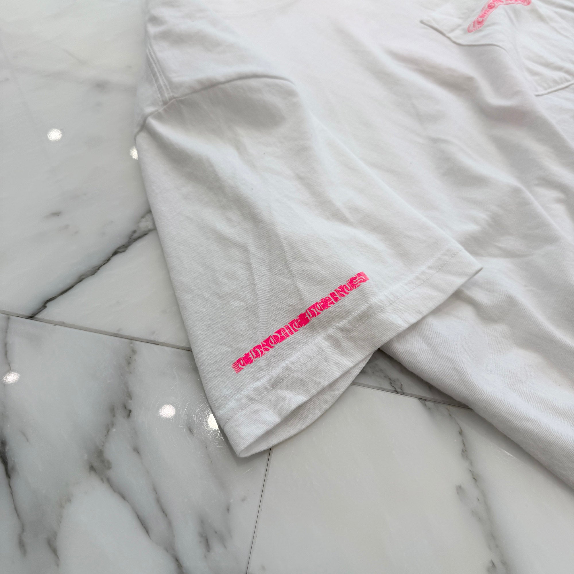 CHROME HEARTS Pink Made In Hollywood Vertical Logo Tee Size M クロムハーツ ピンク メイドインハリウッド ヴァーティカルロゴ Tシャツ サイズM