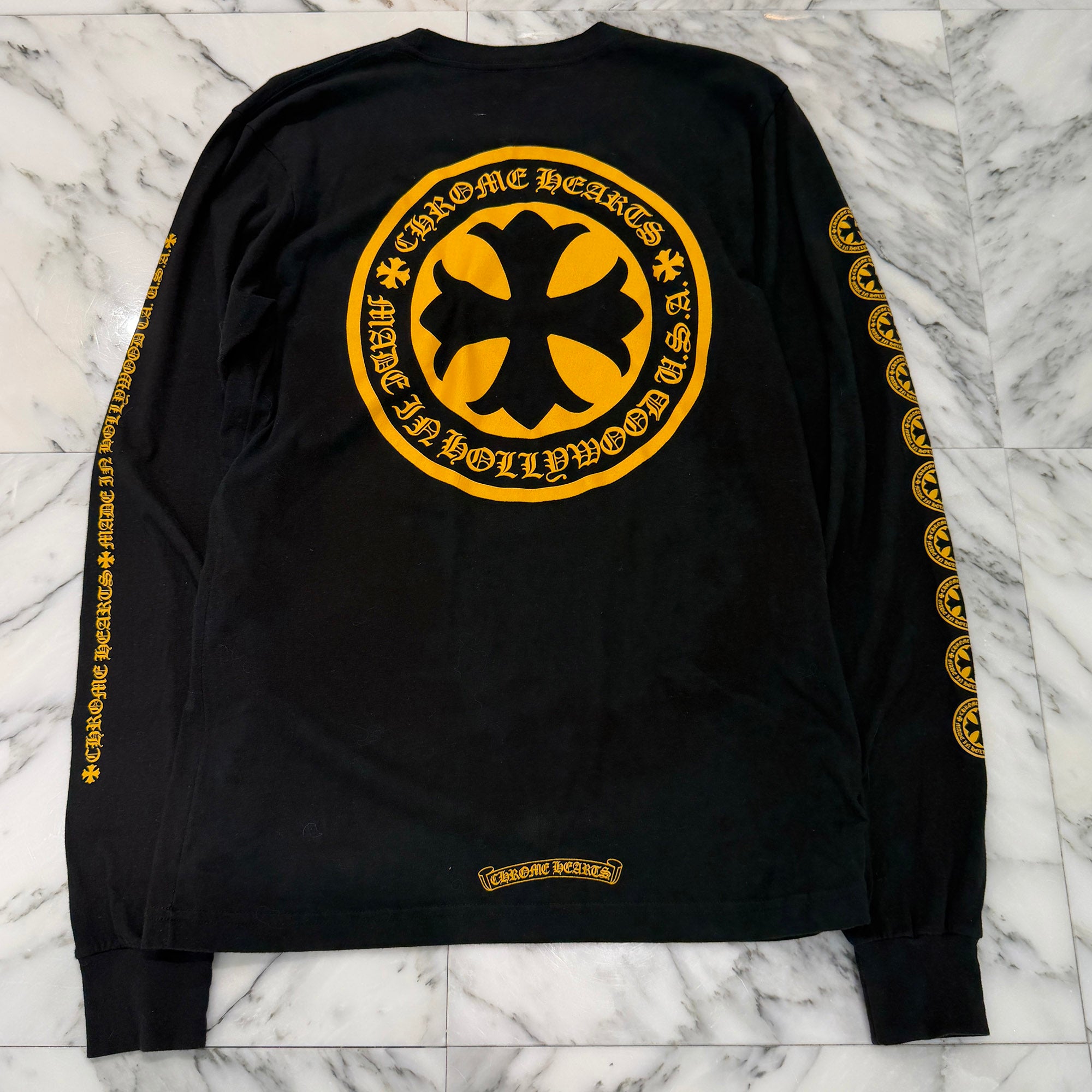 CHROME HEARTS CH Plus Yellow Cross Long Sleeve Tee Size M クロムハーツ CHプラス イエロークロス ロングスリーブTシャツ サイズM