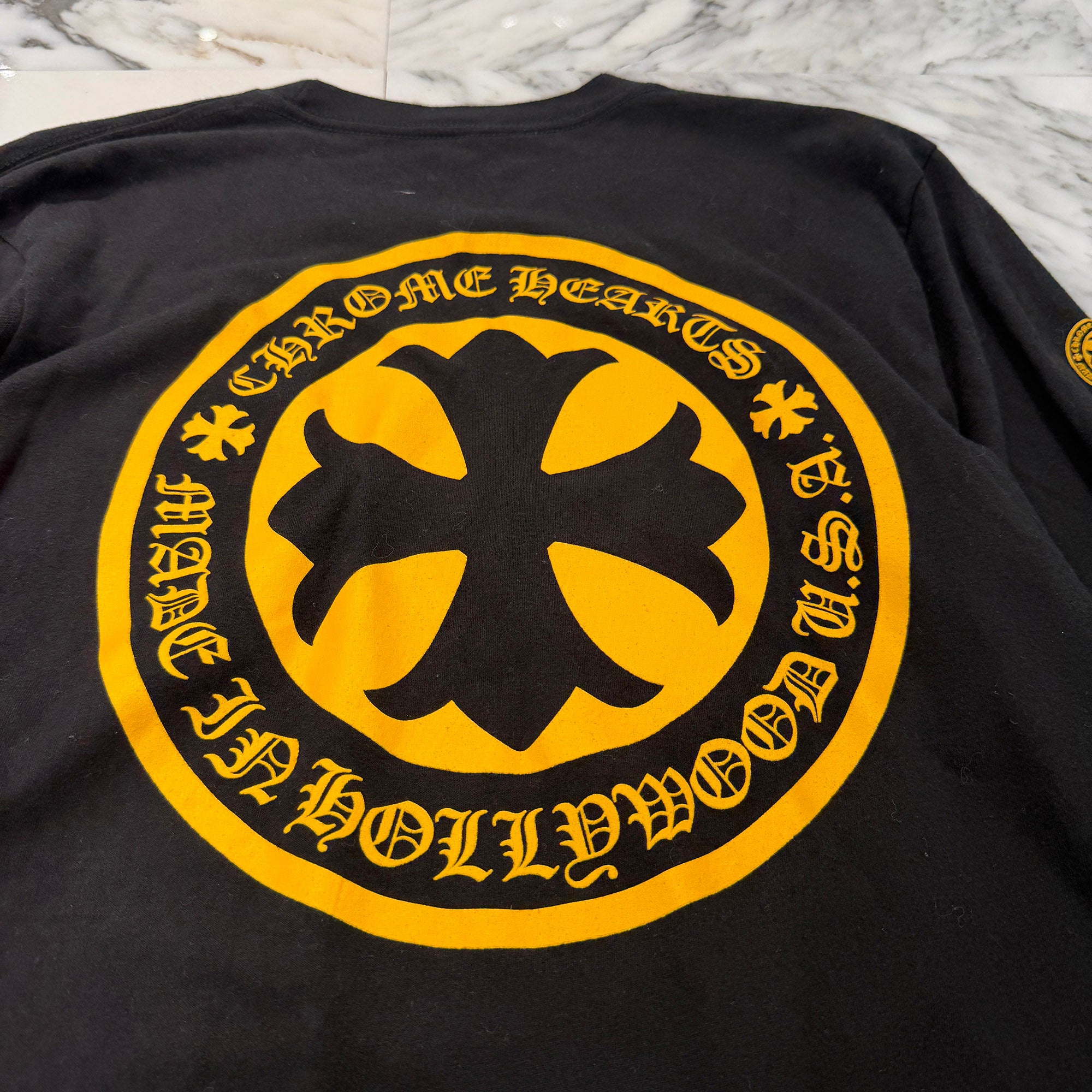 CHROME HEARTS CH Plus Yellow Cross Long Sleeve Tee Size M クロムハーツ CHプラス イエロークロス ロングスリーブTシャツ サイズM