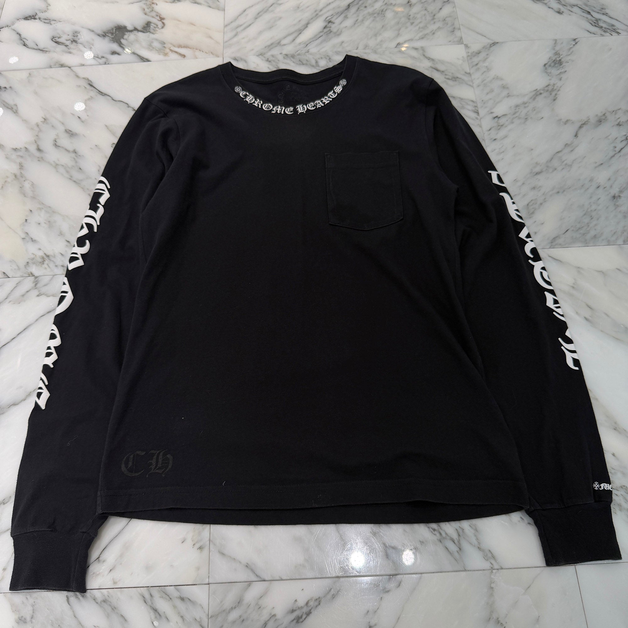 CHROME HEARTS Neck Logo Long Sleeve Tee Size M クロムハーツ ネックロゴ ロングスリーブ Tシャツ サイズM
