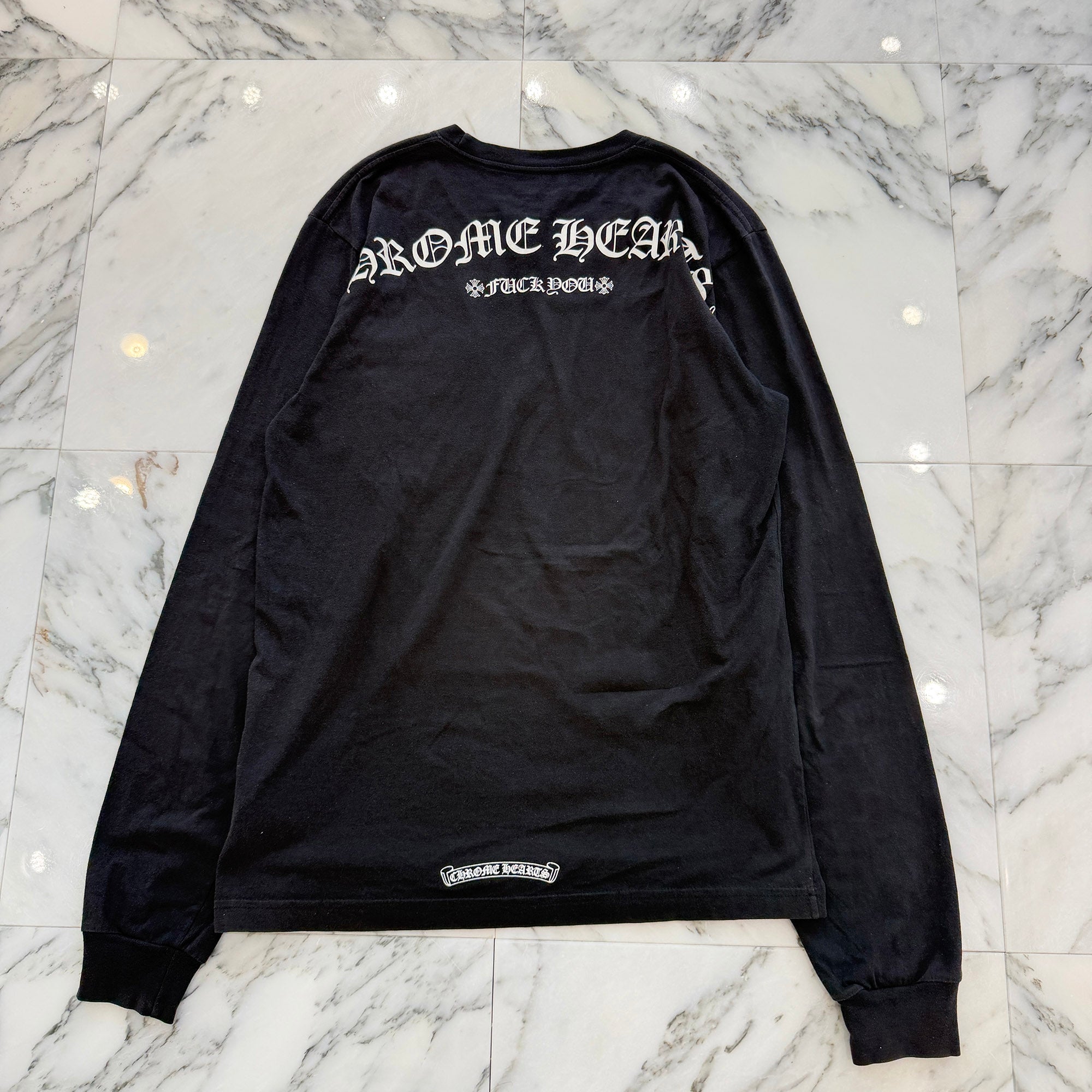 CHROME HEARTS Back Arch FUCK YOU Logo Long Sleeve Tee Size M クロムハーツ バックアーチ USA ロゴ 長袖Tシャツ サイズM