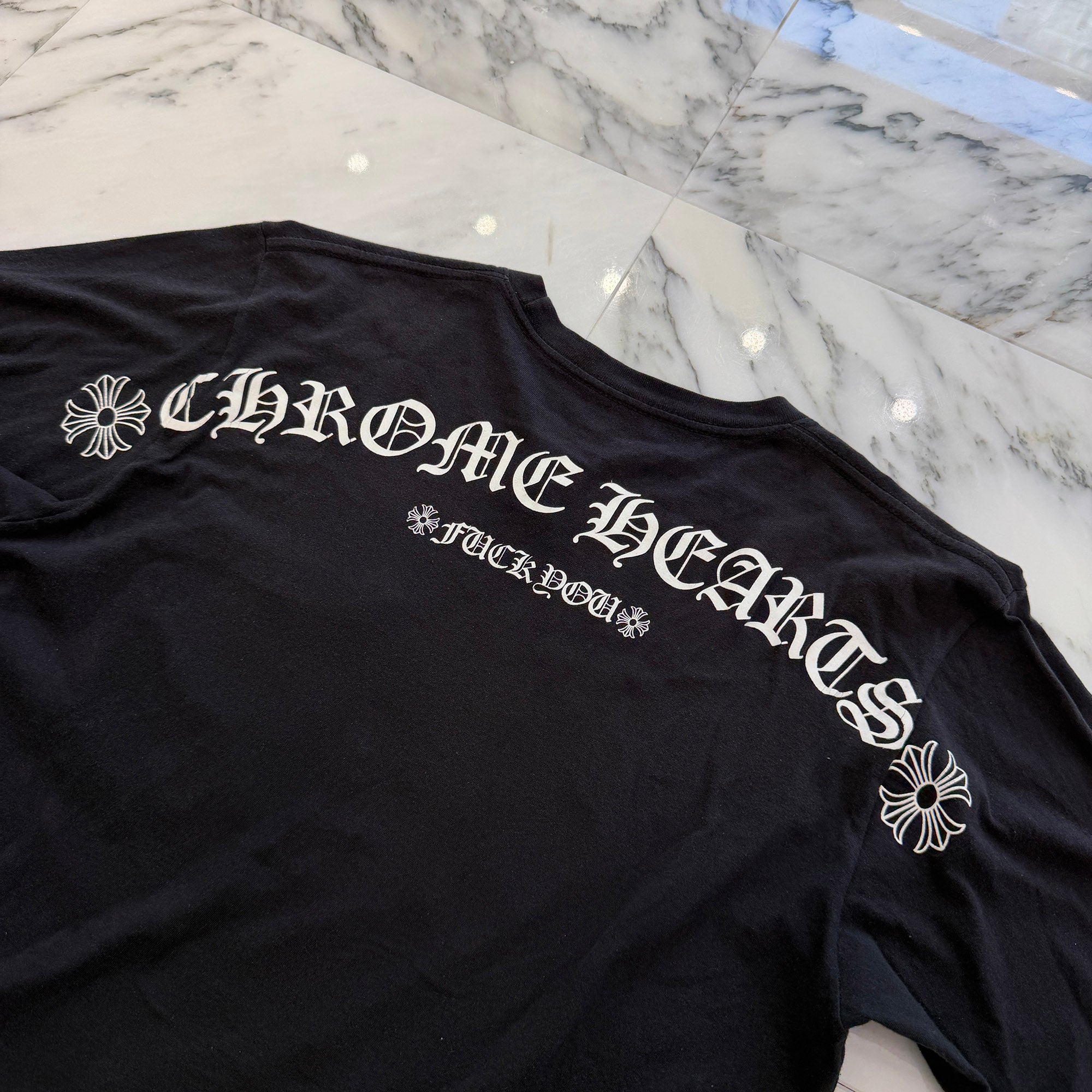 CHROME HEARTS Back Arch FUCK YOU Logo Long Sleeve Tee Size M クロムハーツ バックアーチ USA ロゴ 長袖Tシャツ サイズM