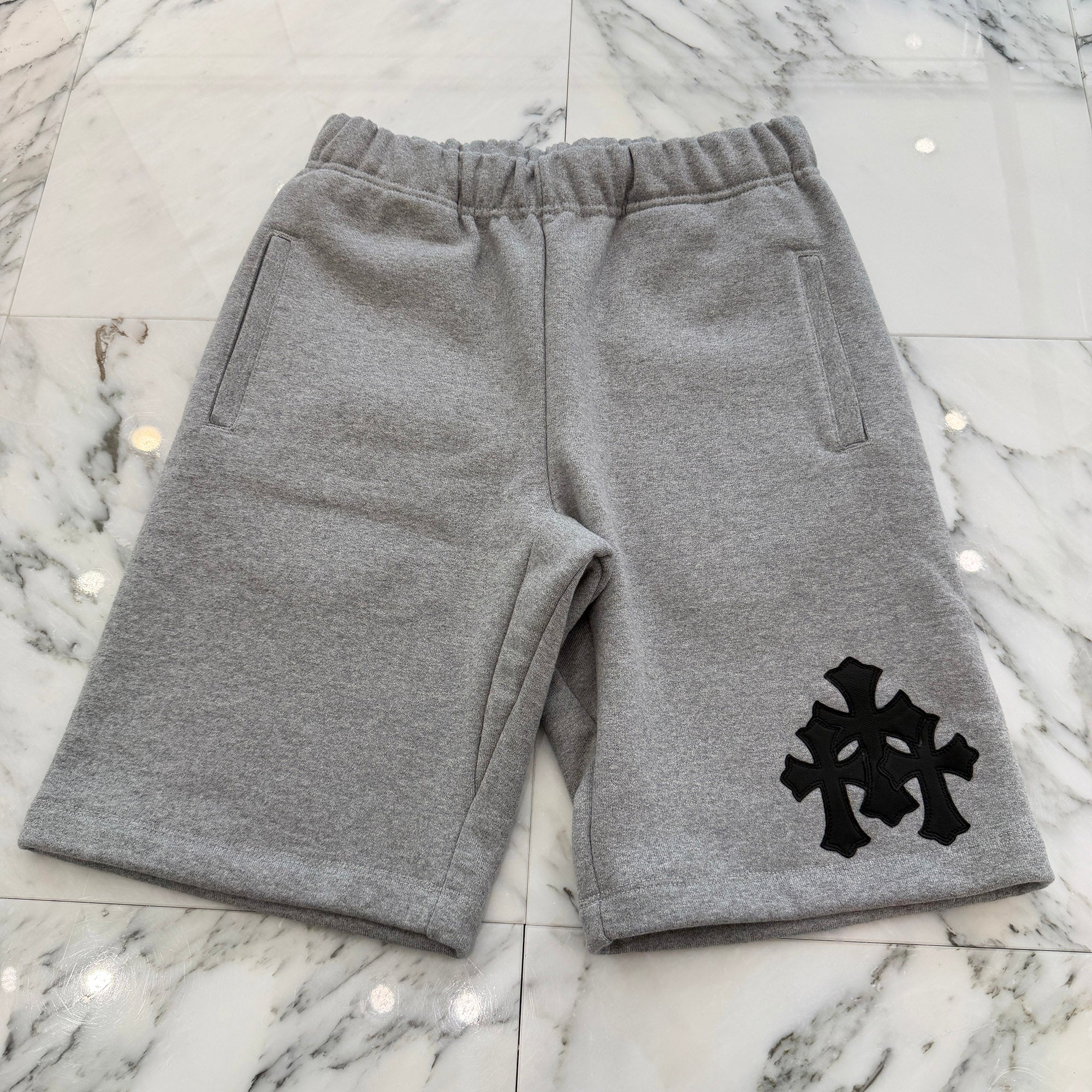 CHROME HEARTS Y NOT 3 Cemetery Cross Patch Sweat Shorts Size S クロムハーツ ワイノット 3 セメタリー クロスパッチ スウェットショーツ サイズS