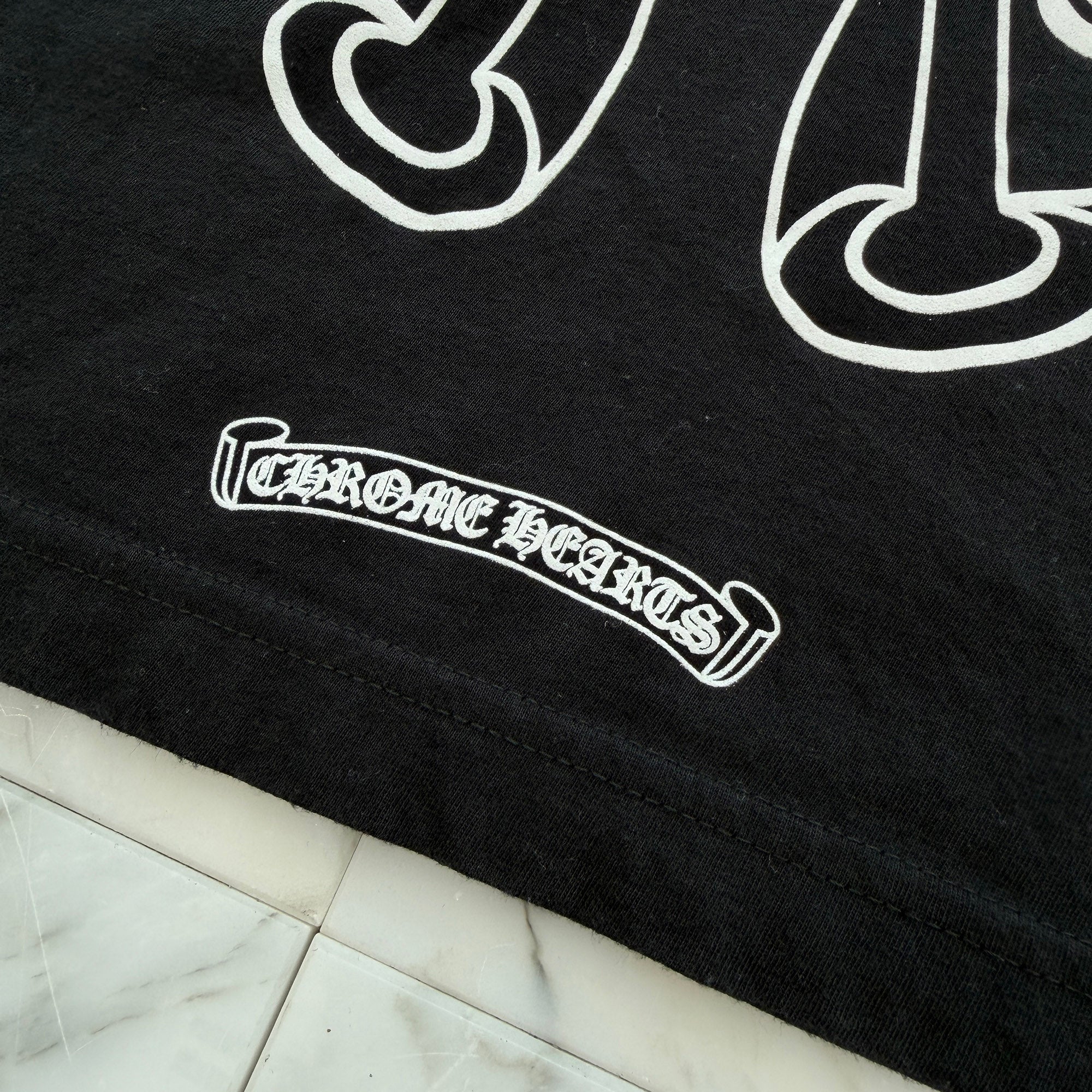 CHROME HEARTS Floral Cross Horseshoe Long Sleeve Tee Size L クロムハーツ フローラルクロス ホースシュー ロングスリーブ Tシャツ サイズL