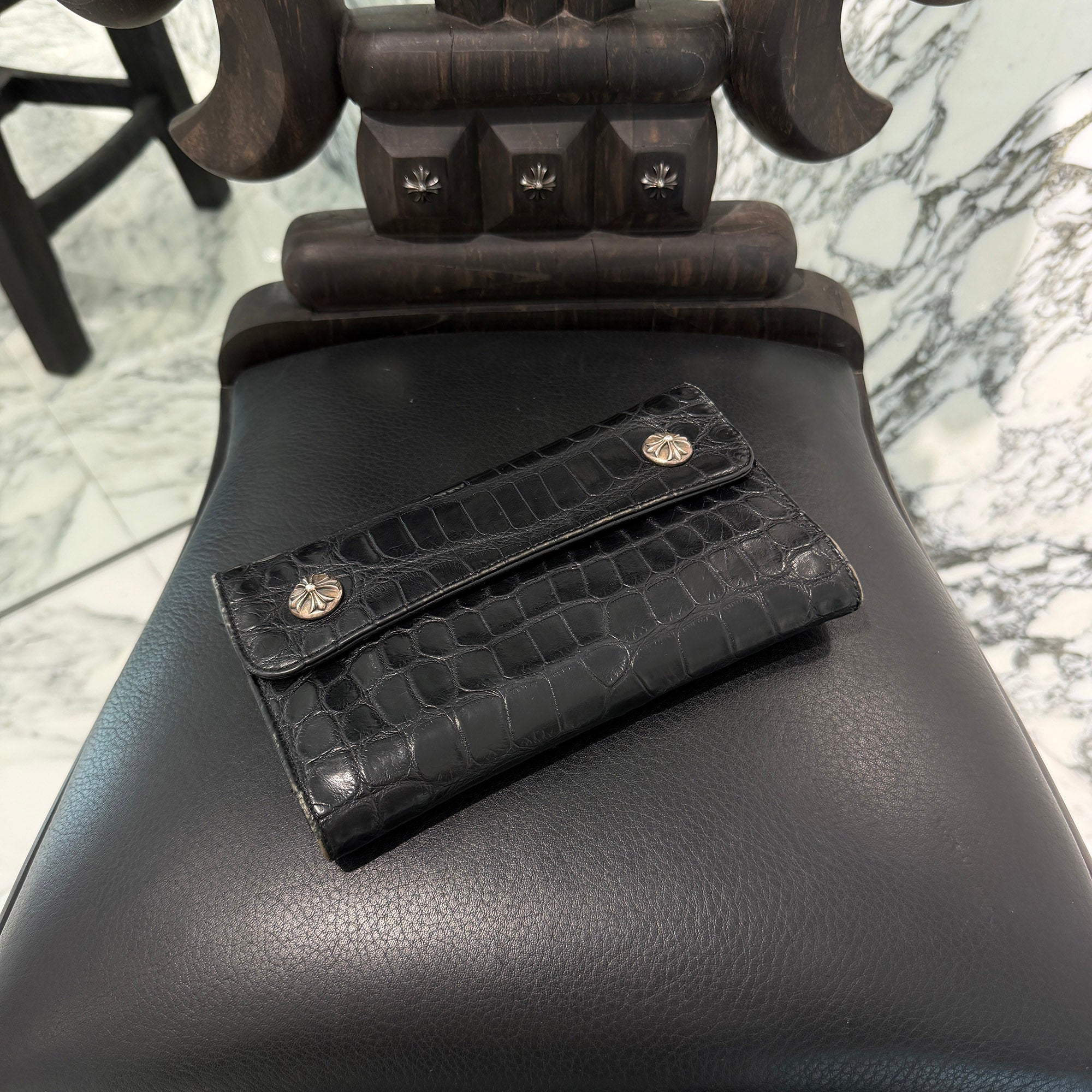 CHROME HEARTS Alligator Leather Wave Cross Ball Wallet クロムハーツ アリゲーターレザー ウェーブ クロスボール ウォレット