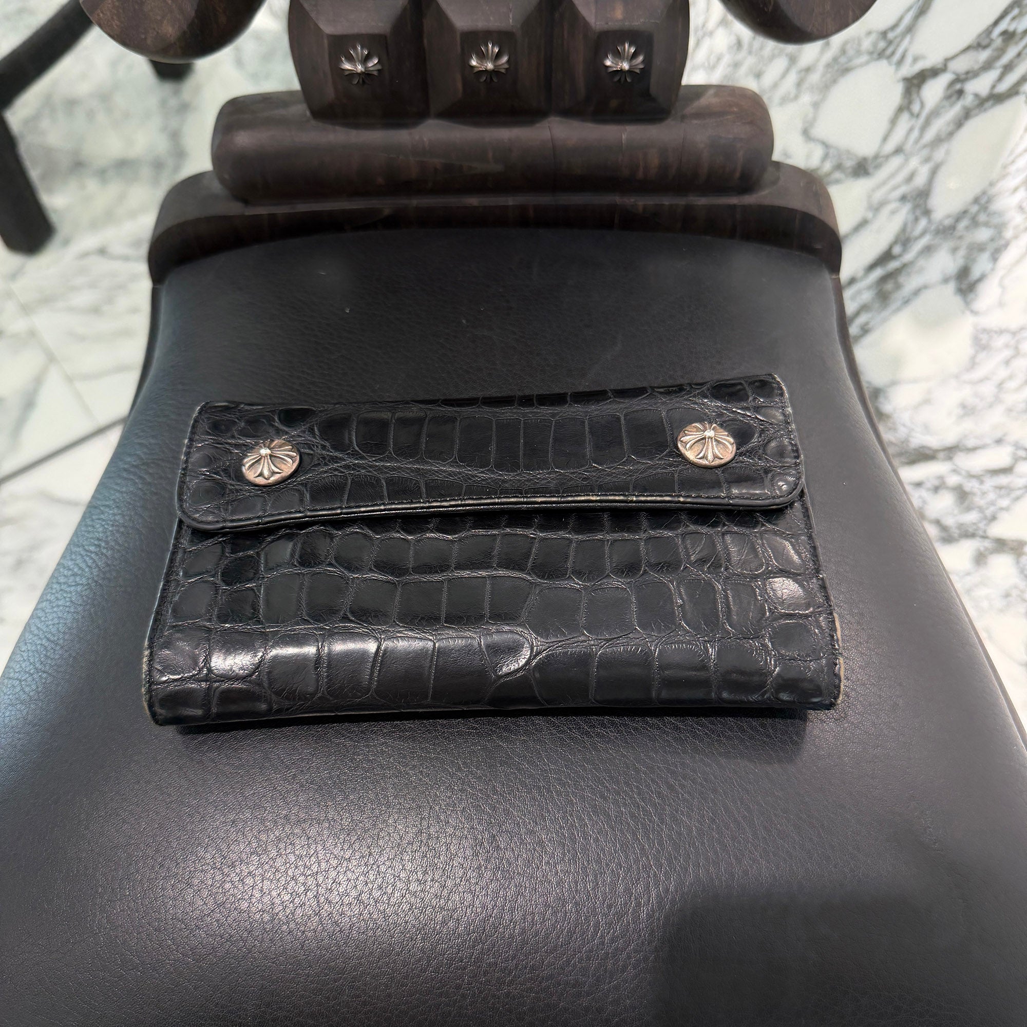 CHROME HEARTS Alligator Leather Wave Cross Ball Wallet クロムハーツ アリゲーターレザー ウェーブ クロスボール ウォレット