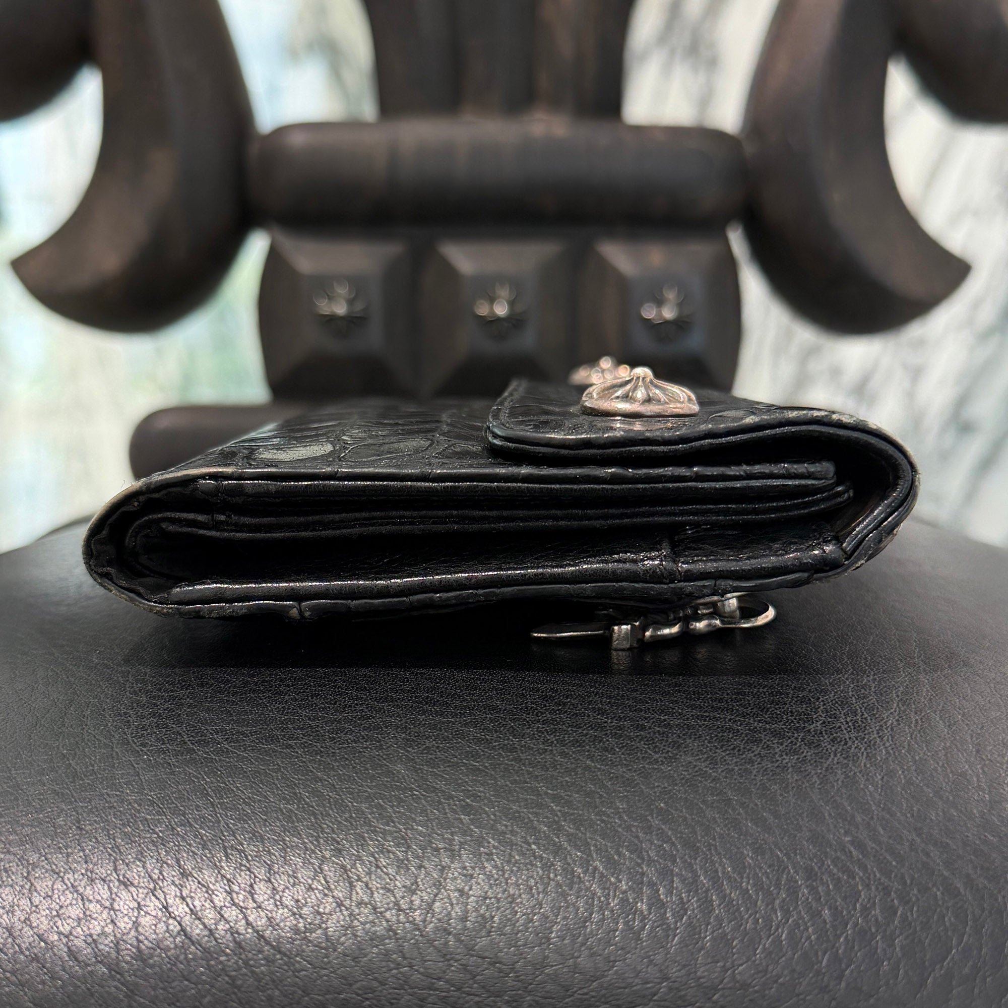 CHROME HEARTS Alligator Leather Wave Cross Ball Wallet クロムハーツ アリゲーターレザー ウェーブ クロスボール ウォレット