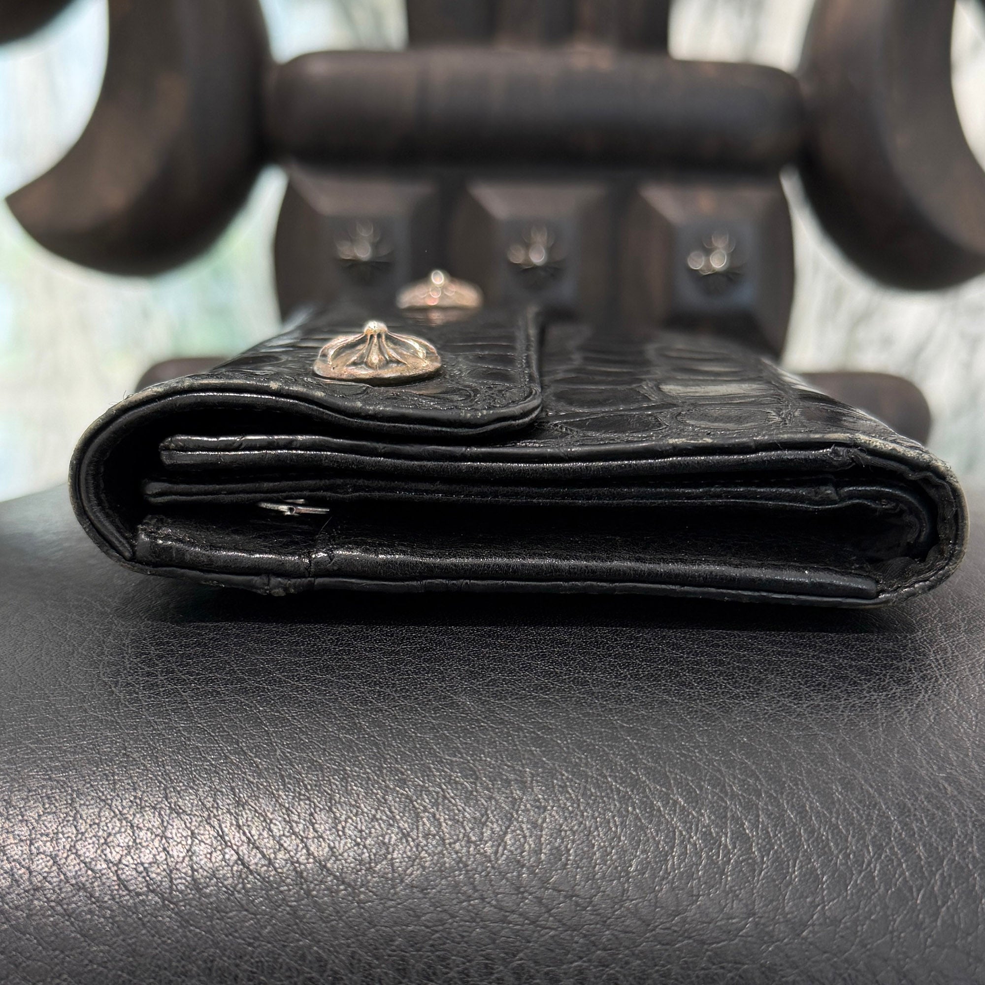 CHROME HEARTS Alligator Leather Wave Cross Ball Wallet クロムハーツ アリゲーターレザー ウェーブ クロスボール ウォレット