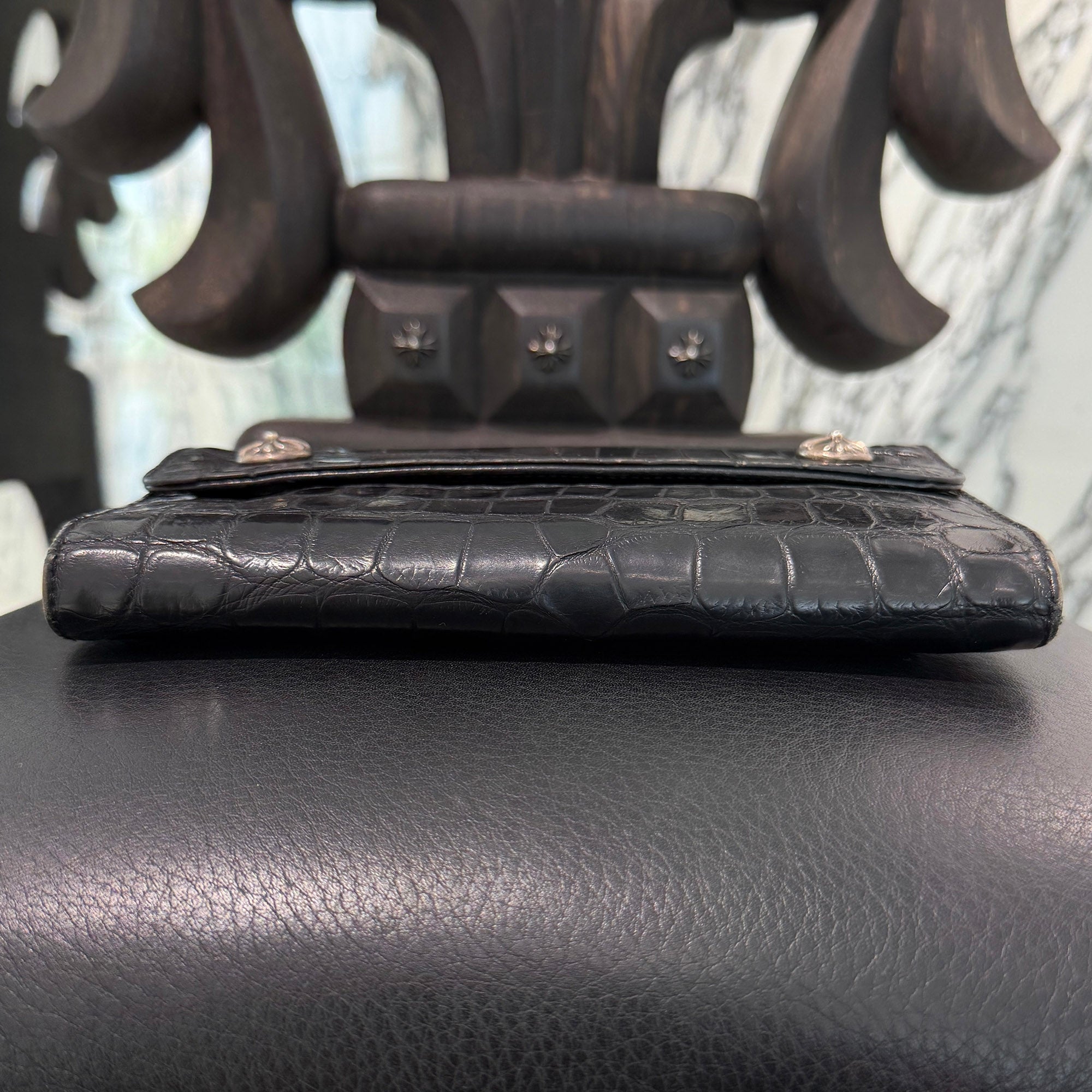 CHROME HEARTS Alligator Leather Wave Cross Ball Wallet クロムハーツ アリゲーターレザー ウェーブ クロスボール ウォレット