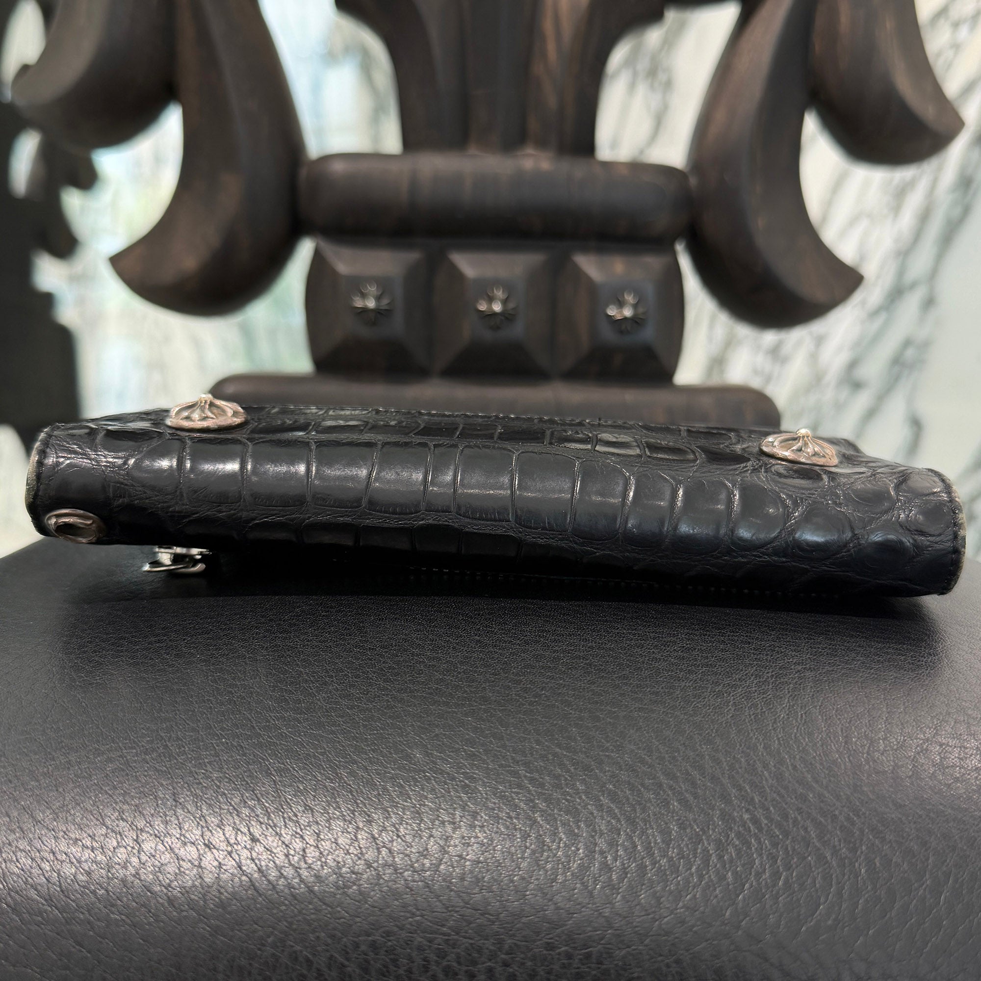 CHROME HEARTS Alligator Leather Wave Cross Ball Wallet クロムハーツ アリゲーターレザー ウェーブ クロスボール ウォレット