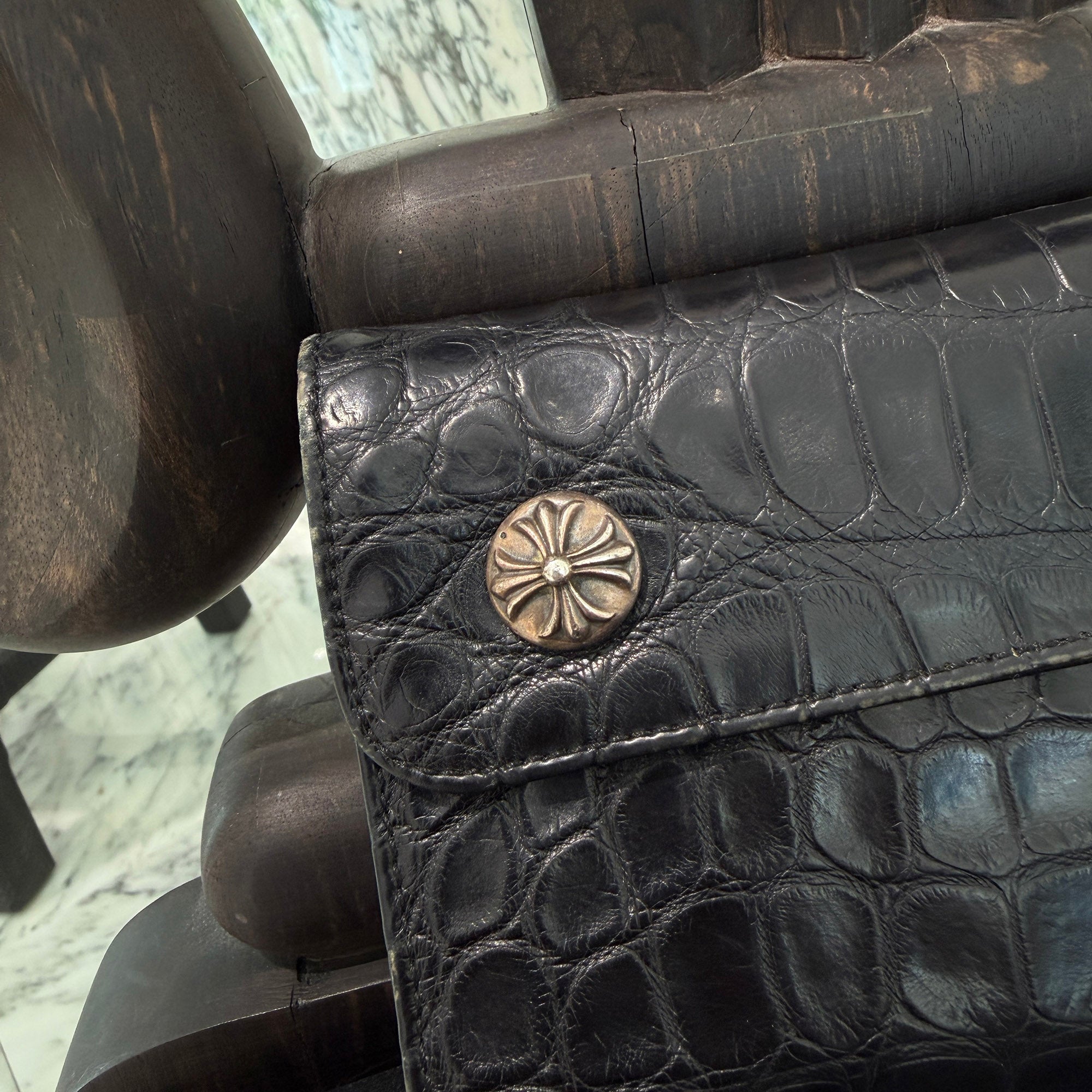 CHROME HEARTS Alligator Leather Wave Cross Ball Wallet クロムハーツ アリゲーターレザー ウェーブ クロスボール ウォレット