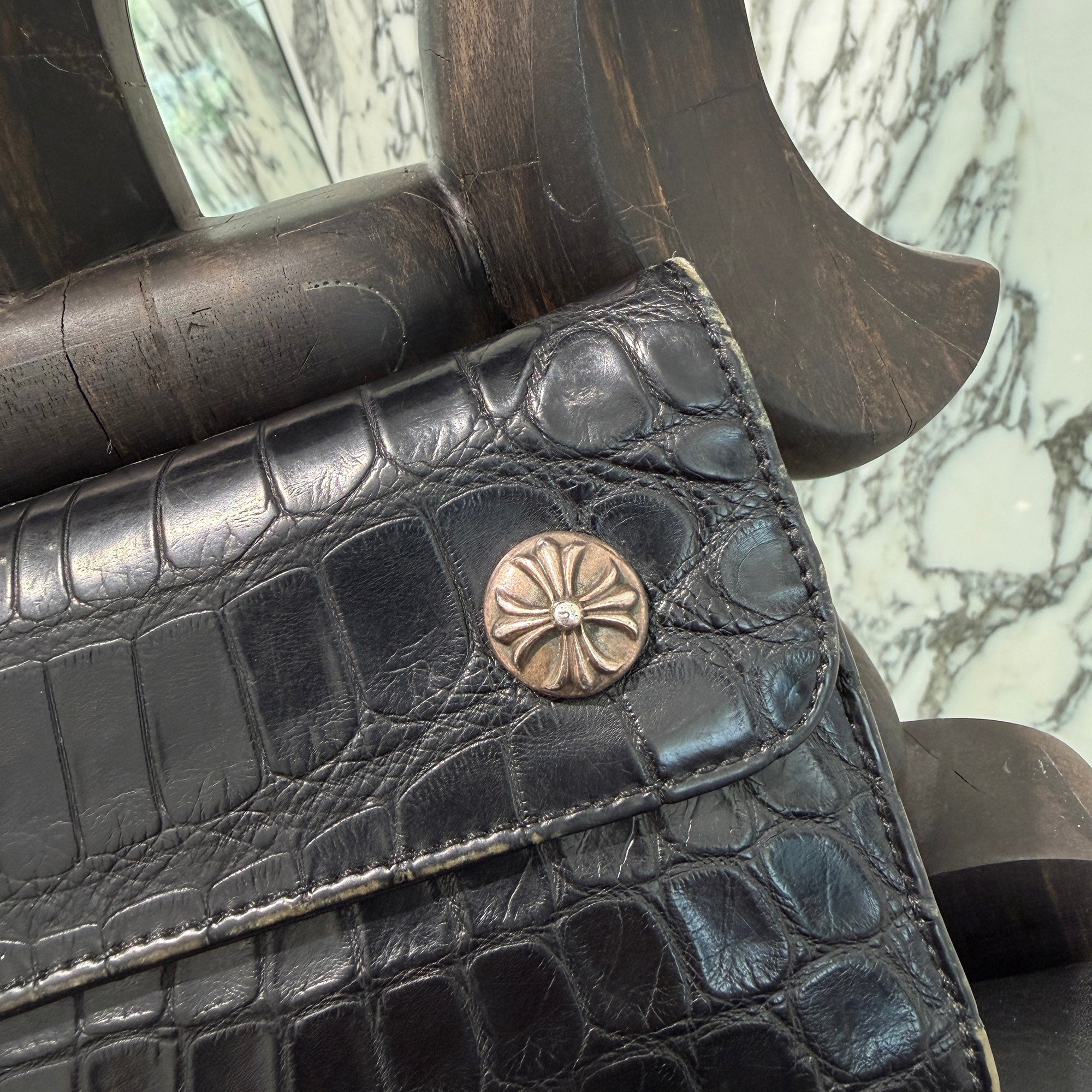 CHROME HEARTS Alligator Leather Wave Cross Ball Wallet クロムハーツ アリゲーターレザー ウェーブ クロスボール ウォレット