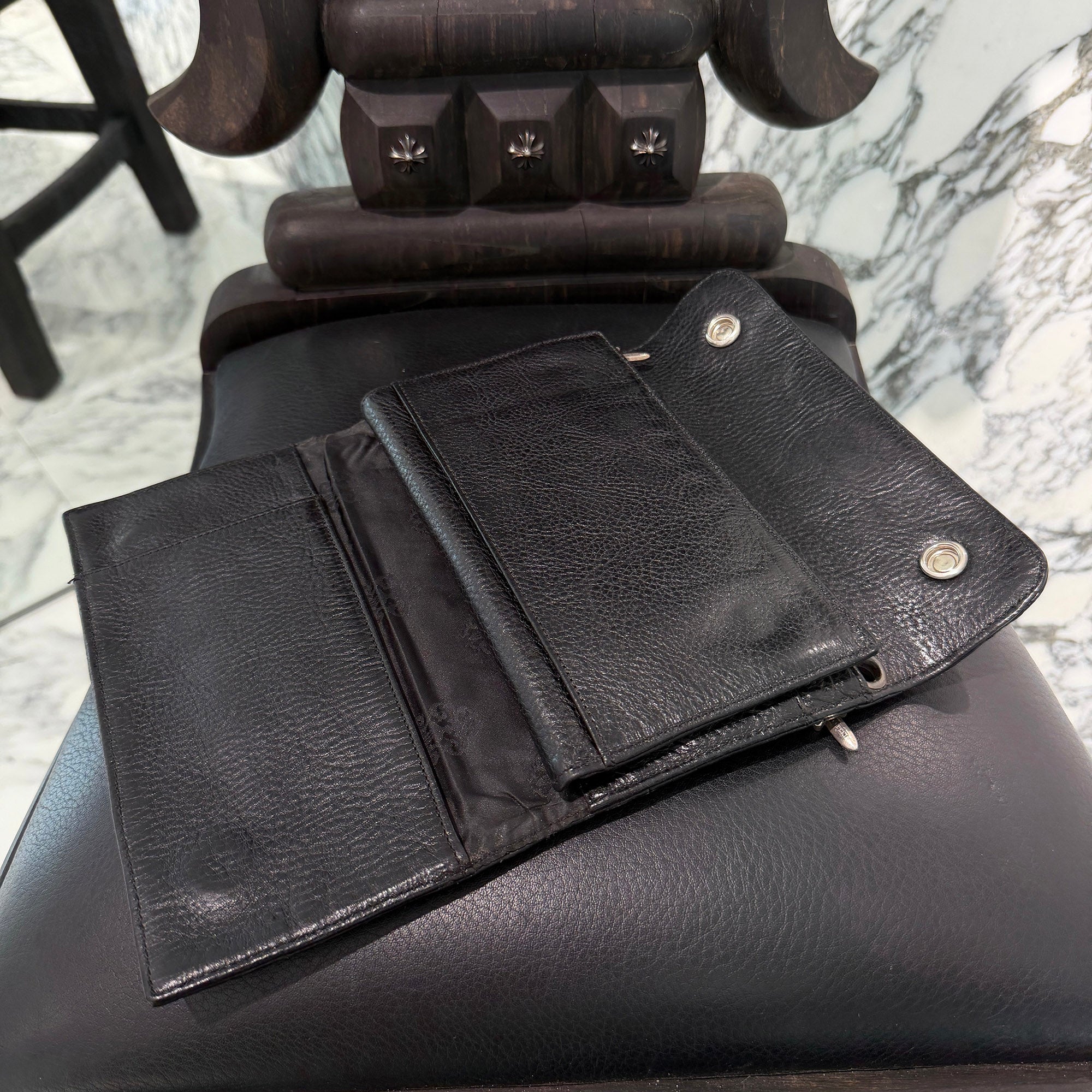 CHROME HEARTS Alligator Leather Wave Cross Ball Wallet クロム