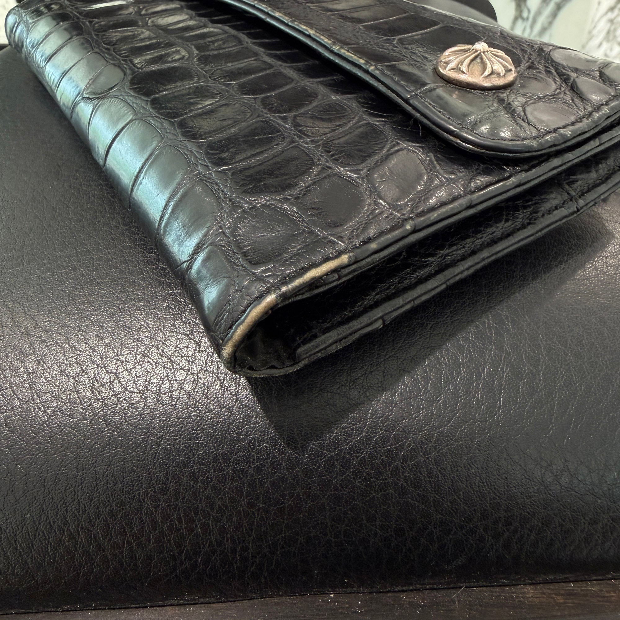 CHROME HEARTS Alligator Leather Wave Cross Ball Wallet クロムハーツ アリゲーターレザー ウェーブ クロスボール ウォレット