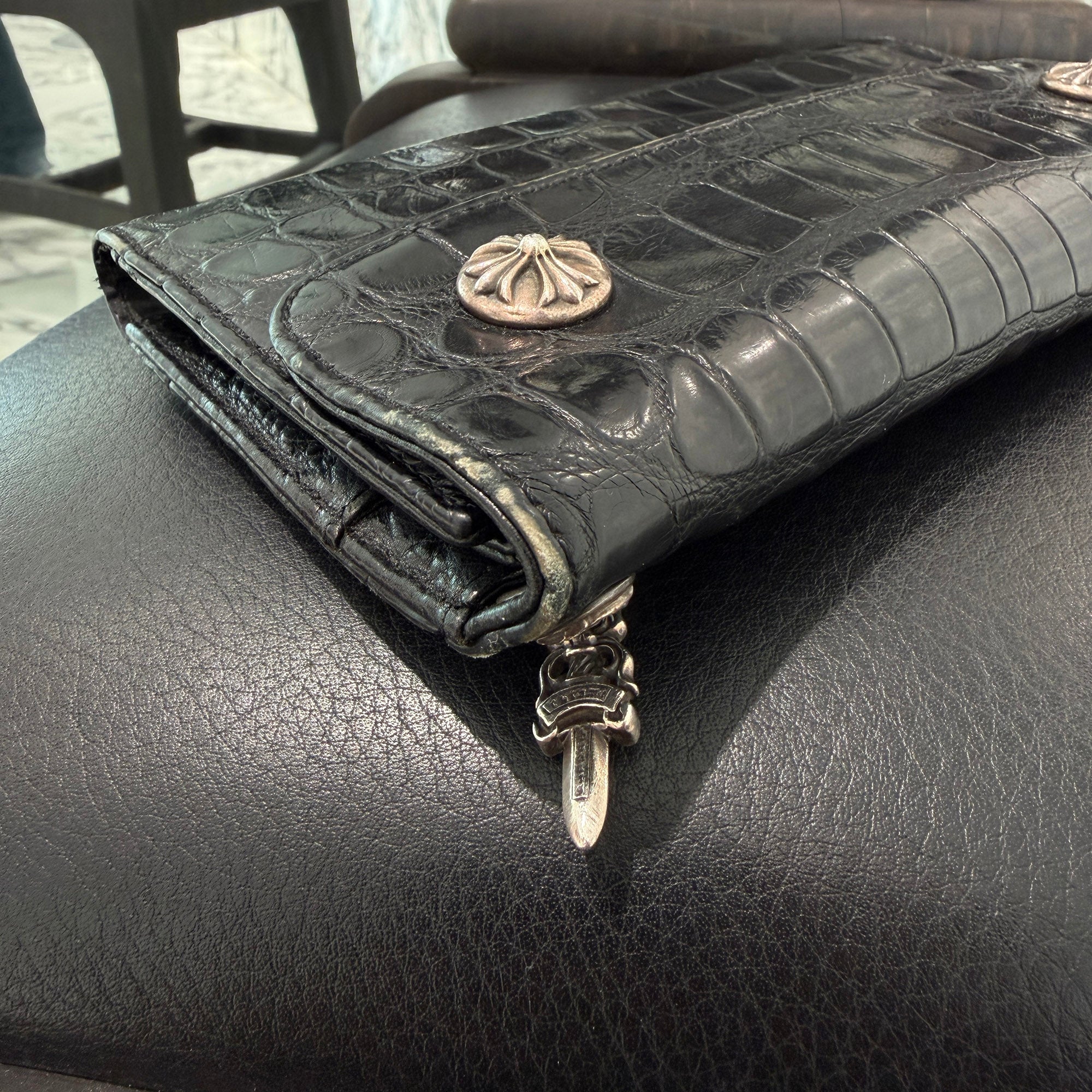 CHROME HEARTS Alligator Leather Wave Cross Ball Wallet クロムハーツ アリゲーターレザー ウェーブ クロスボール ウォレット