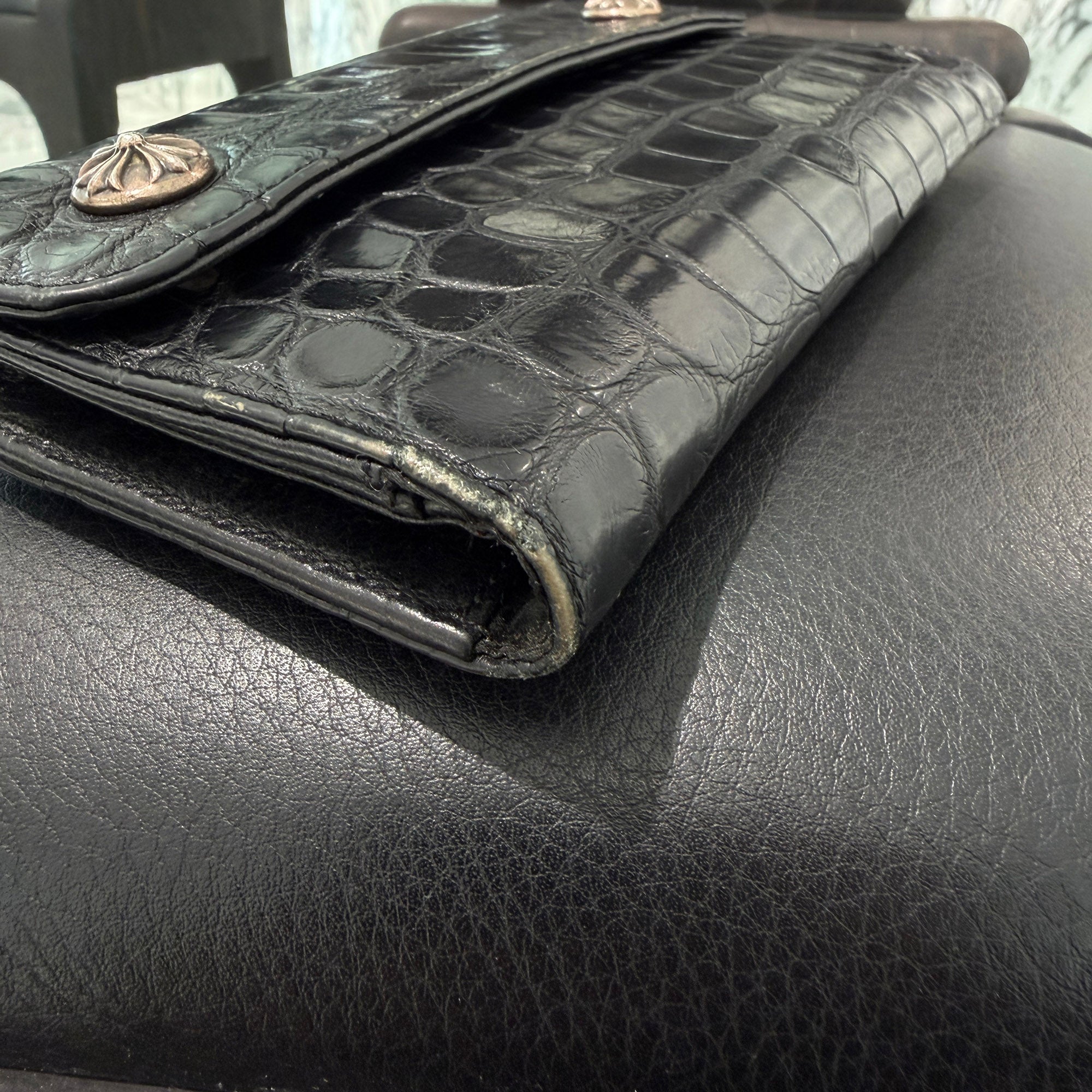 CHROME HEARTS Alligator Leather Wave Cross Ball Wallet クロムハーツ アリゲーターレザー ウェーブ クロスボール ウォレット