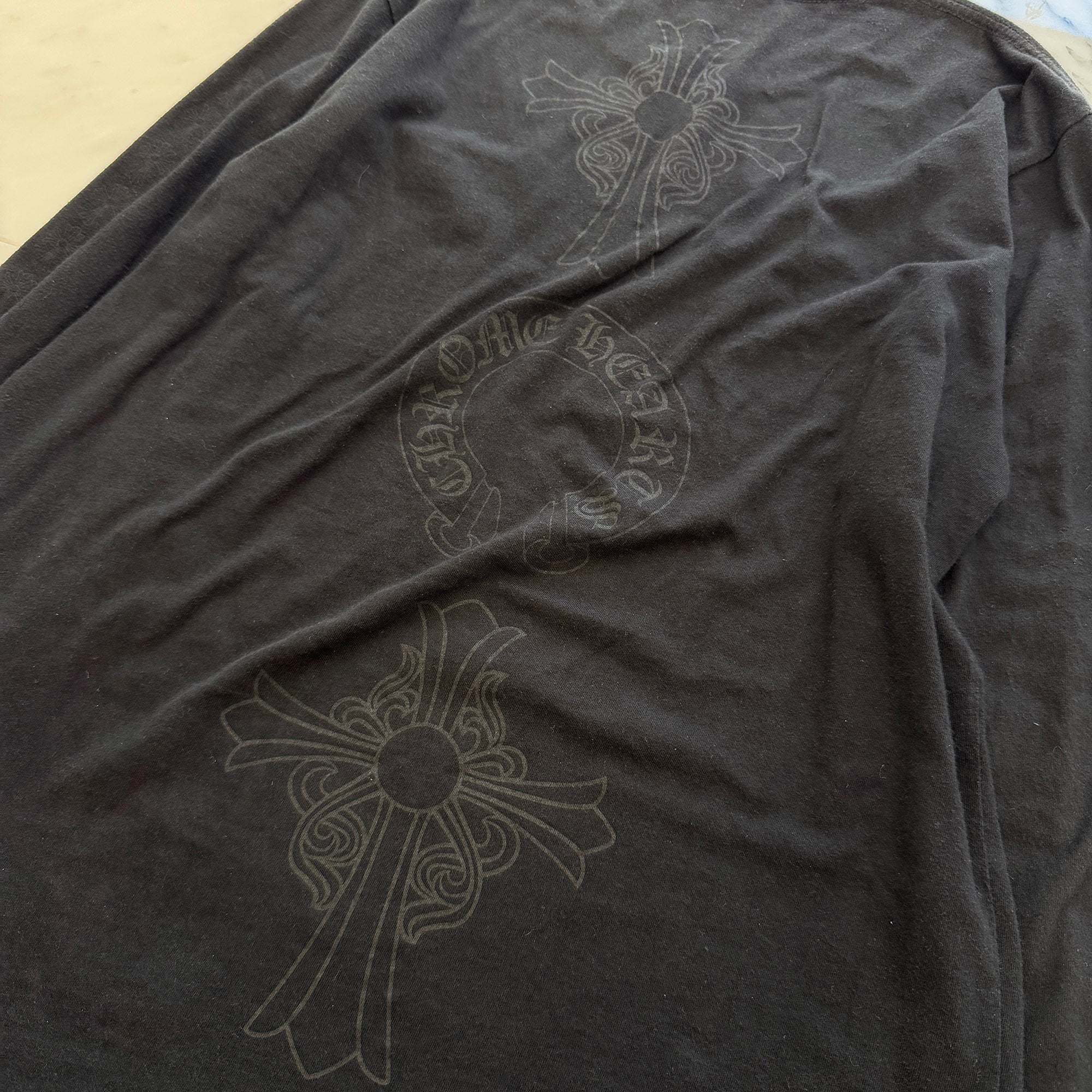 CHROME HEARTS Tonal Celtic Cross Horseshoe Long Sleeve Tee Size M クロムハーツ トーナル セルティック クロス ホースシュー ロングスリーブTシャツ サイズM