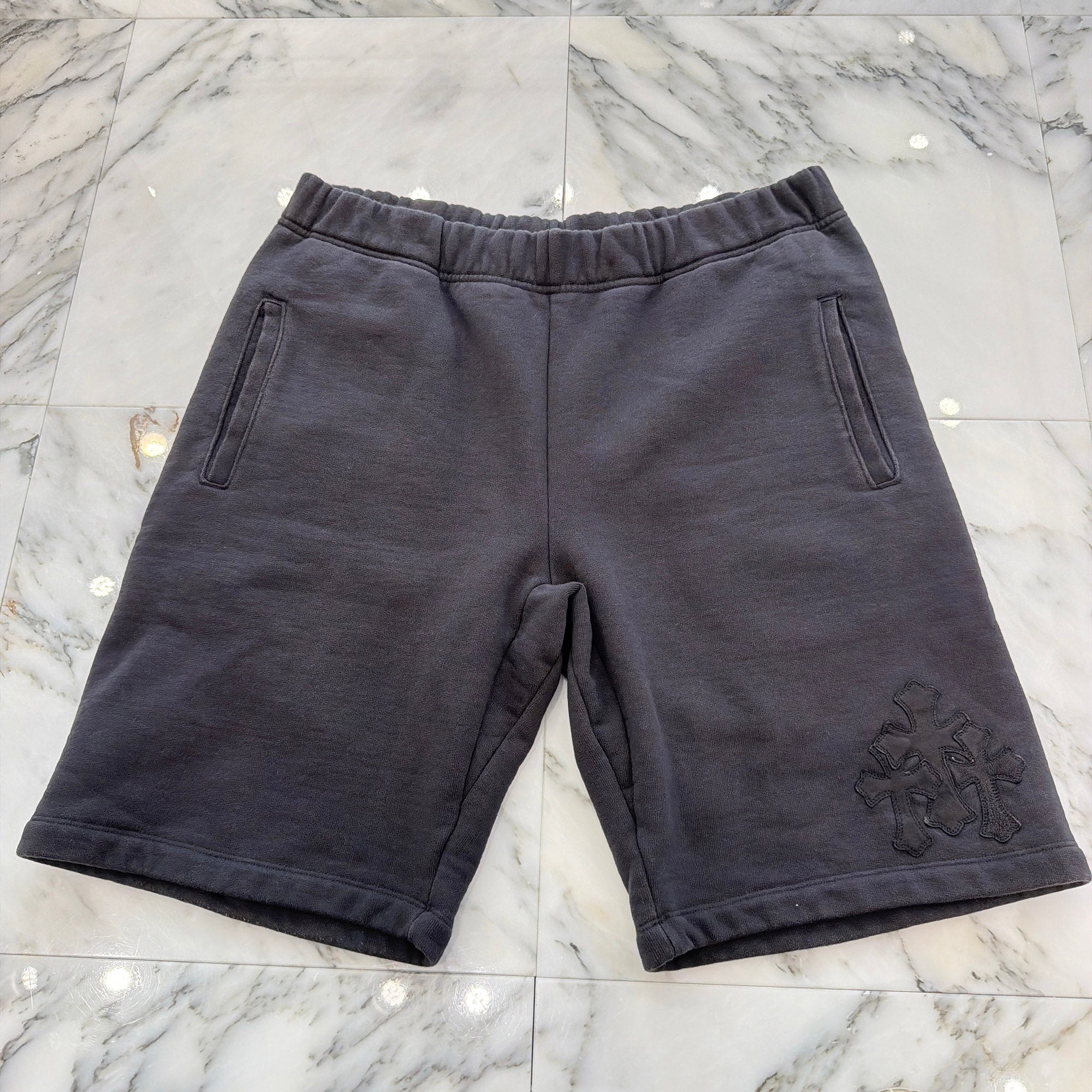 CHROME HEARTS Y NOT 3 Cemetery Cross Patch Sweat Shorts Size L クロムハーツ ワイノット 3セメタリークロスパッチ スウェットショーツ サイズL