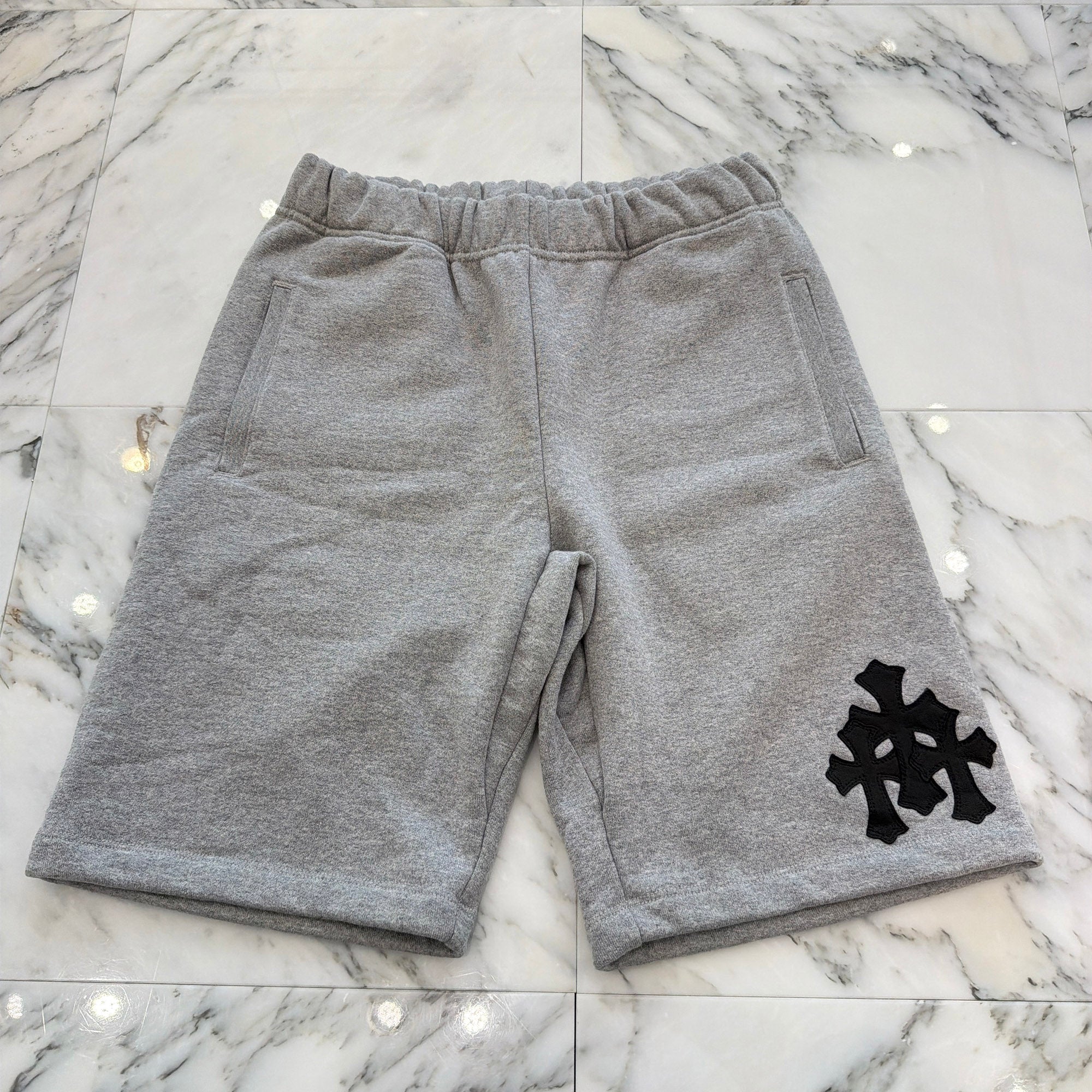 CHROME HEARTS Y NOT 3 Cemetery Cross Patch Sweat Shorts Size M クロムハーツ ワイノット 3 セメタリー クロスパッチ スウェットショーツ サイズM