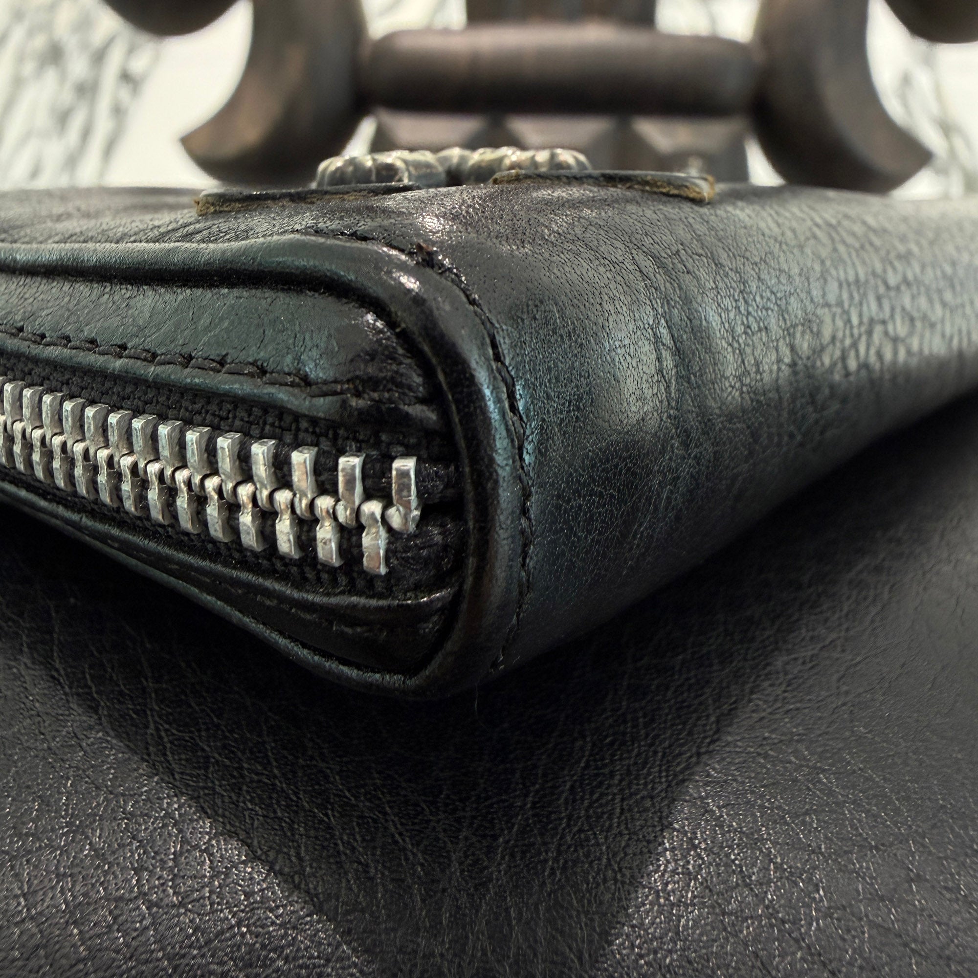 CHROME HEARTS Filigree Plus Leather Patch Round Zip Wallet クロムハーツ フィリグリープラス レザーパッチ ウォレット