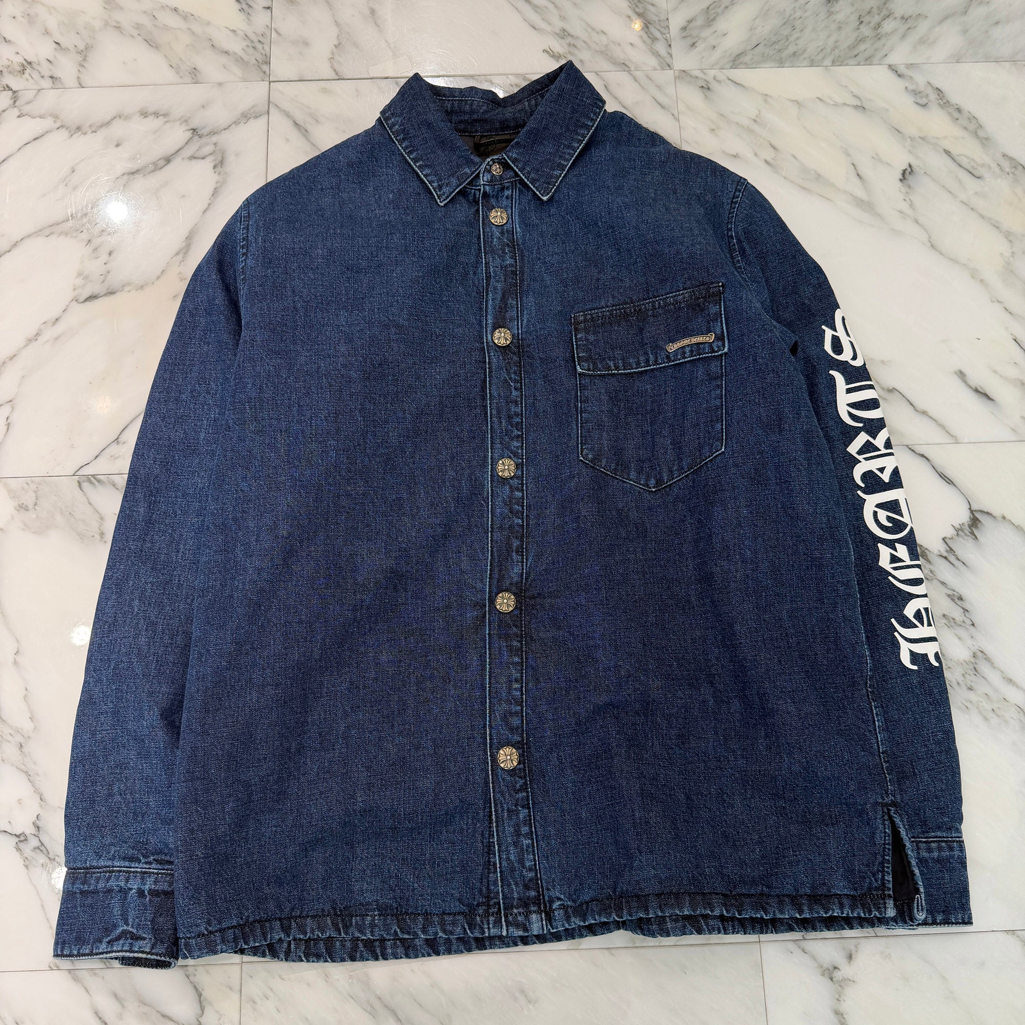 CHROME HEARTS WORK'N SHIRT GARAGE WASH DENIM JACKET Size L クロムハーツ ウォーキン シャツ ガレージ ウォッシュ デニムジャケット サイズL