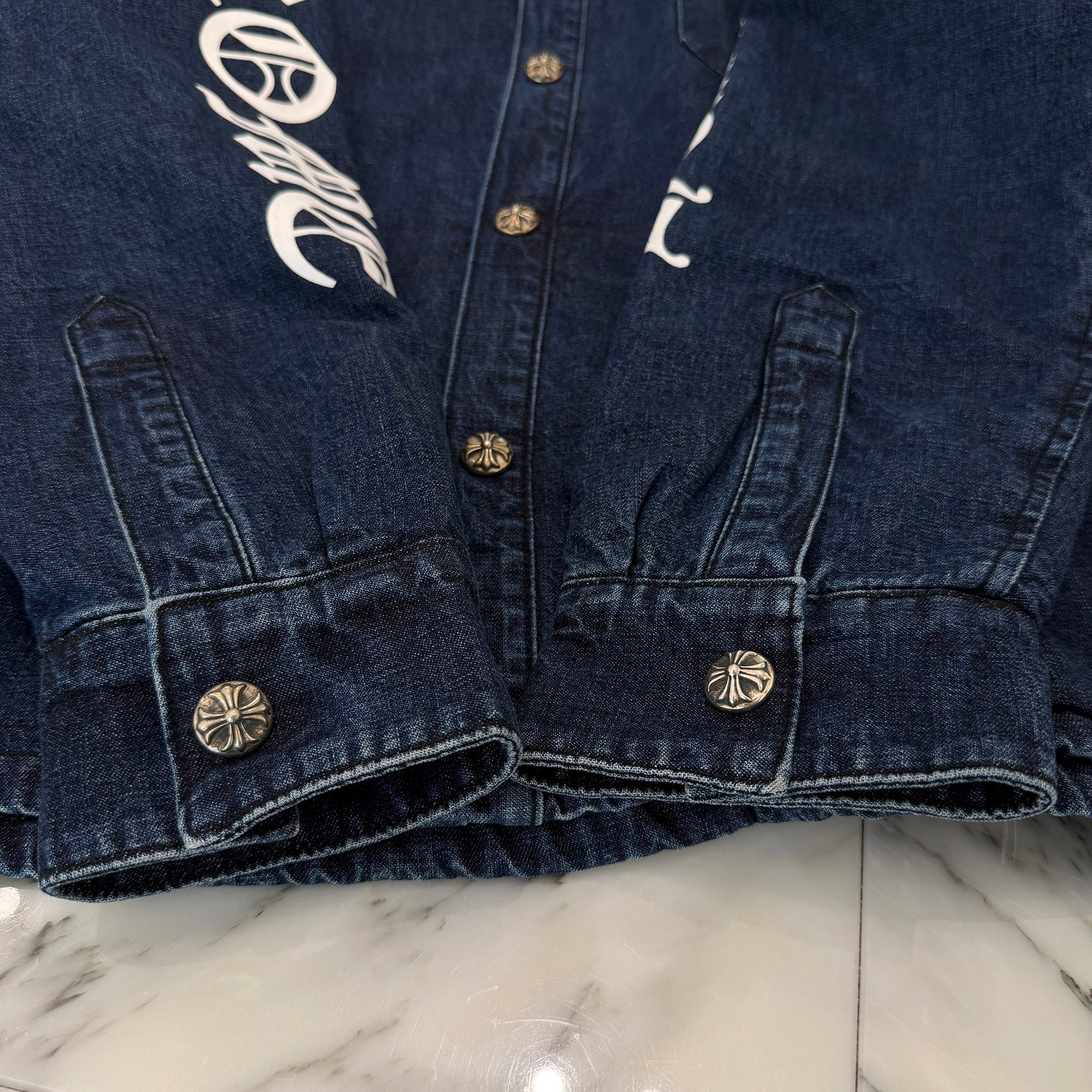 CHROME HEARTS WORK'N SHIRT GARAGE WASH DENIM JACKET Size L クロムハーツ ウォーキン シャツ ガレージ ウォッシュ デニムジャケット サイズL