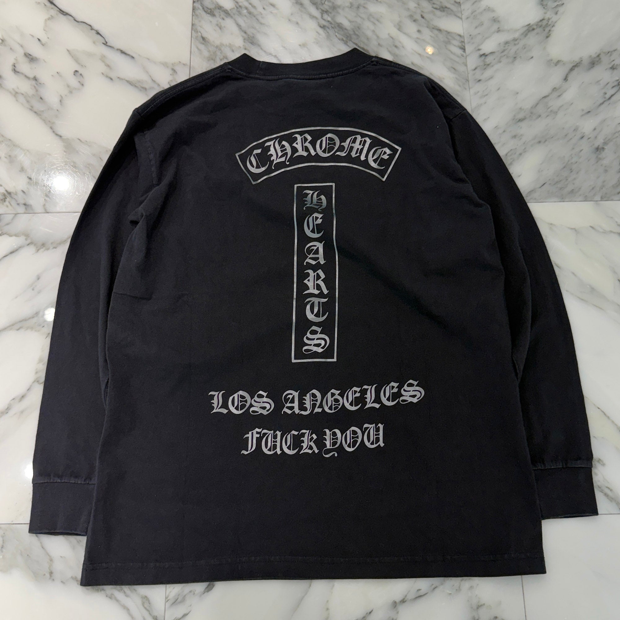 CHROME HEARTS Los Angeles Limited Back T-Bar Logo Fuck You Print Long Sleeve Tee Size S クロムハーツ ロサンゼルス限定 バックTバーロゴ ファックユー プリントロングスリーブTシャツ サイズS