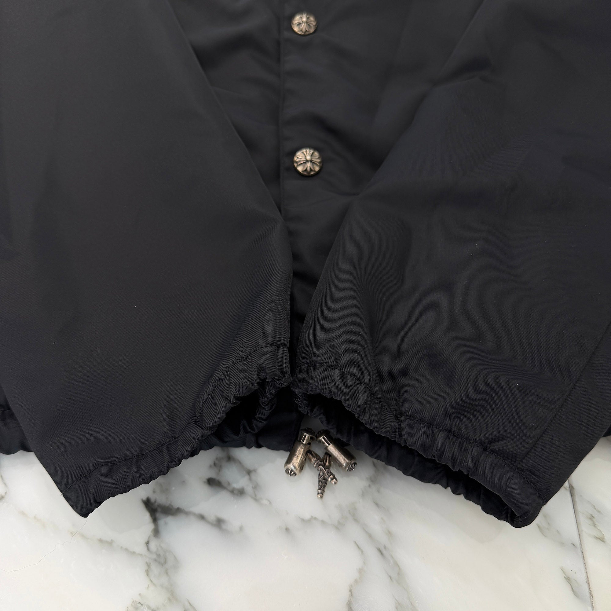 CHROME HEARTS RIGGINS FBRC English Print Nylon Coach Jacket Size XL クロムハーツ リギンズ ファブリック イングリッシュ プリント ナイロンコーチジャケット サイズXL