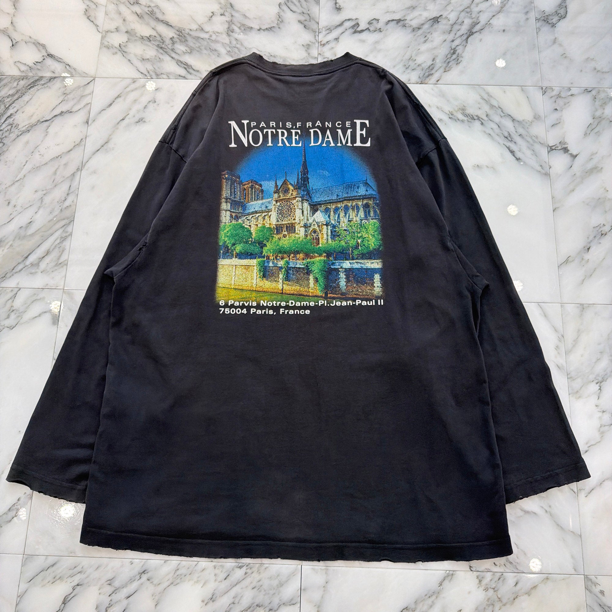 BALENCIAGA 2020AW "NOTRE DAME" Print Long Sleeve Tee 641667 TJVH6 Size XXS バレンシアガ  "ノートルダム" プリント ロングスリーブTシャツ サイズXXS