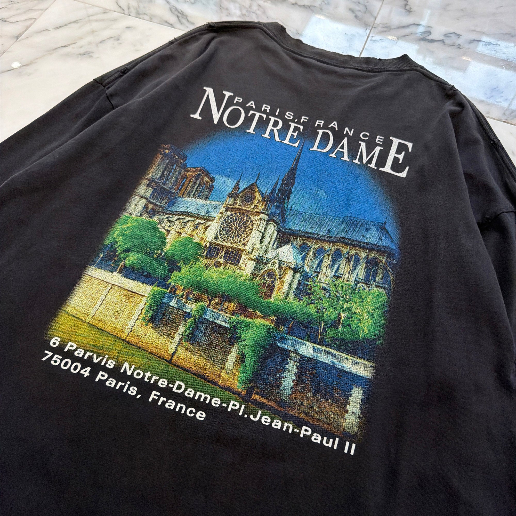BALENCIAGA 2020AW "NOTRE DAME" Print Long Sleeve Tee 641667 TJVH6 Size XXS バレンシアガ  "ノートルダム" プリント ロングスリーブTシャツ サイズXXS