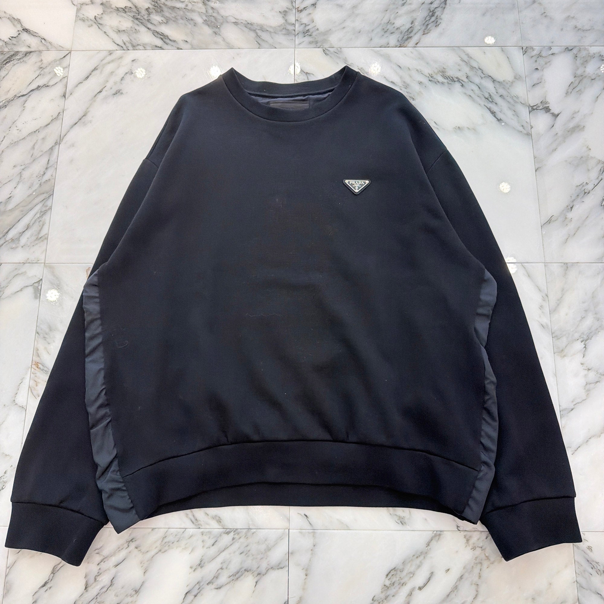 PRADA 2022AW Triangle Logo Technical Cotton Sweratshirt Size M プラダ トライアングルロゴ テクニカルコットン スウェットシャツ サイズM