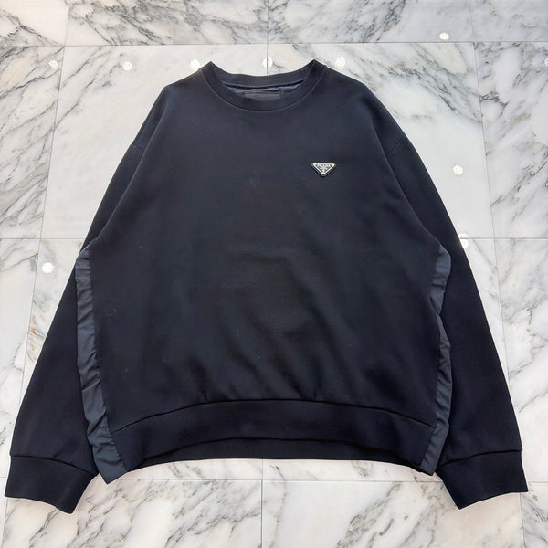 PRADA 2022AW Triangle Logo Technical Cotton Sweratshirt Size M プラダ トライアングルロゴ テクニカルコットン スウェットシャツ サイズM