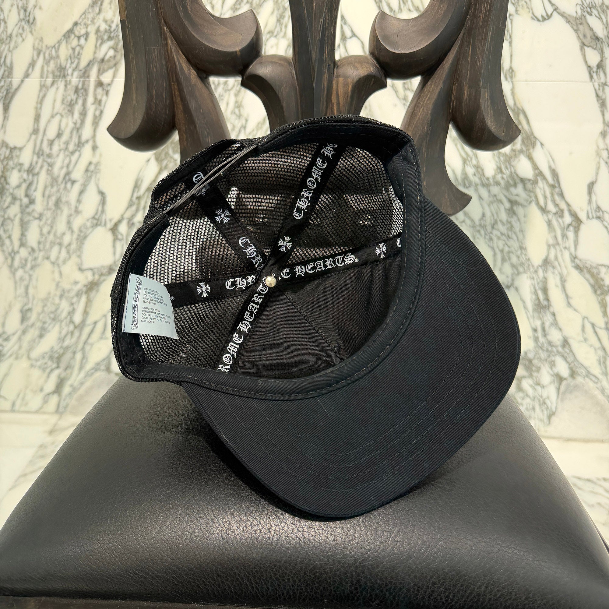 CHROME HEARTS Triple Cross Leather Patch Trucker Cap ONE SIZE (51-61) クロムハーツ トリプルクロス レザーパッチ トラッカーキャップ サイズONE SIZE (51-61)