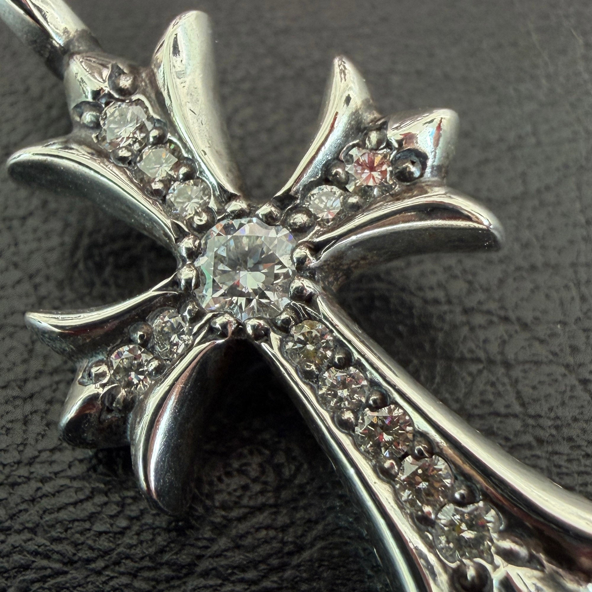 CHROME HEARTS Tiny Fat Cross Pave Diamond Pendant Top クロムハーツ タイニーファットクロス パヴェダイヤモンド ペンダントトップ