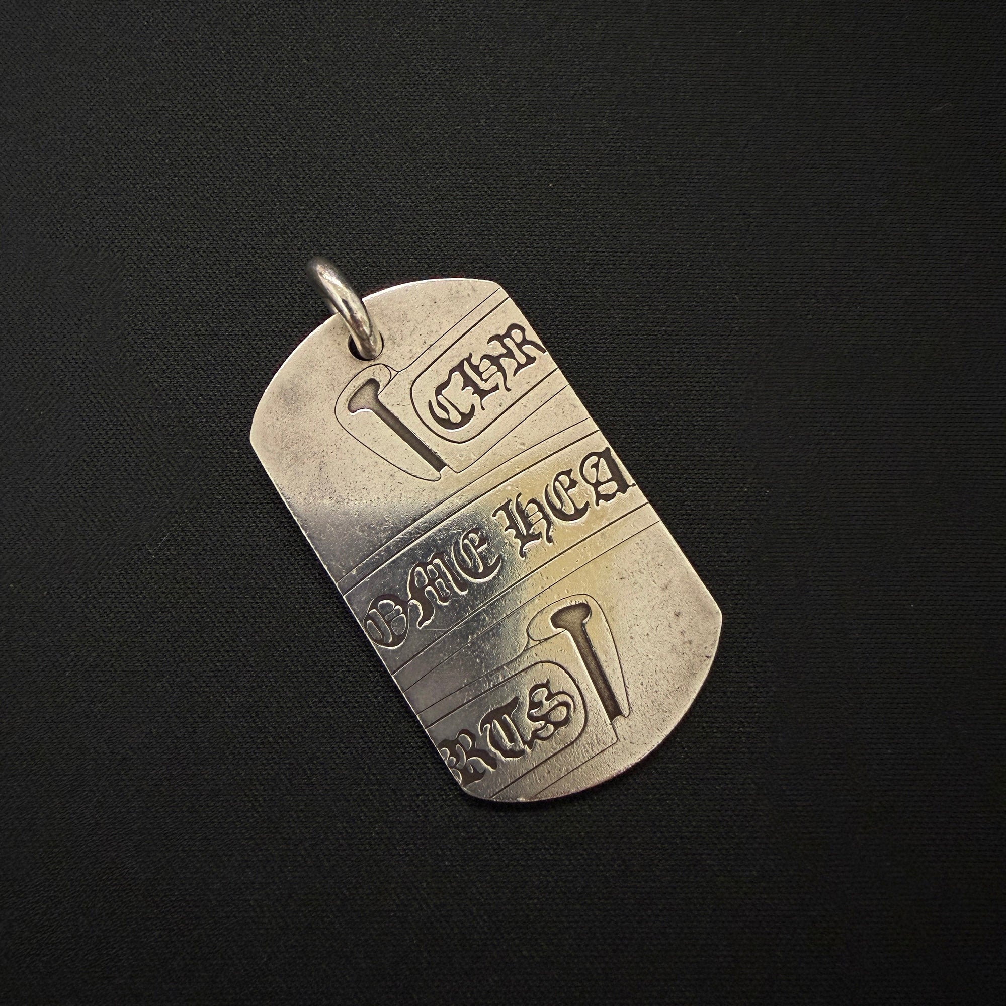 CHROME HEARTS Tokyo Limited Segmented Scroll Large Dog Tag Pendant Top クロムハーツ 東京限定 セグメンテッド スクロール ラージドッグタグ ペンダントトップ
