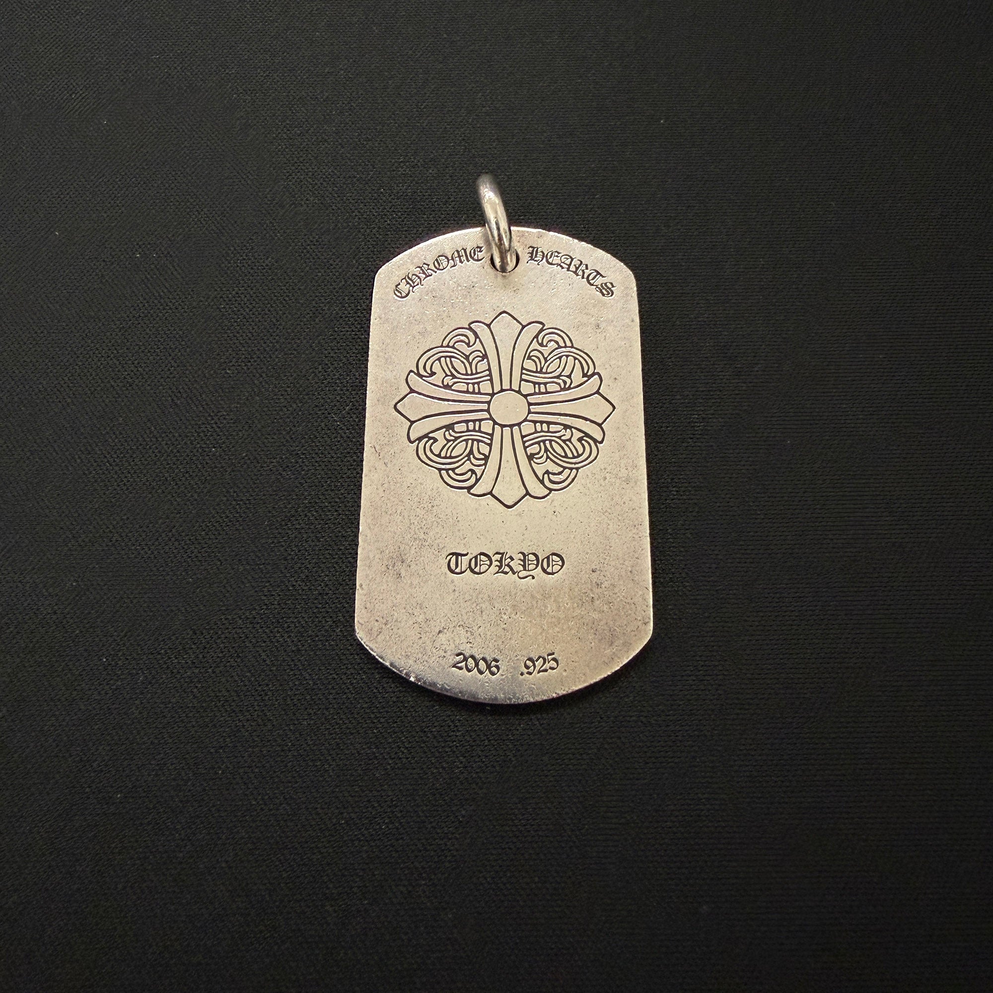 CHROME HEARTS Tokyo Limited Segmented Scroll Large Dog Tag Pendant Top クロムハーツ 東京限定 セグメンテッド スクロール ラージドッグタグ ペンダントトップ