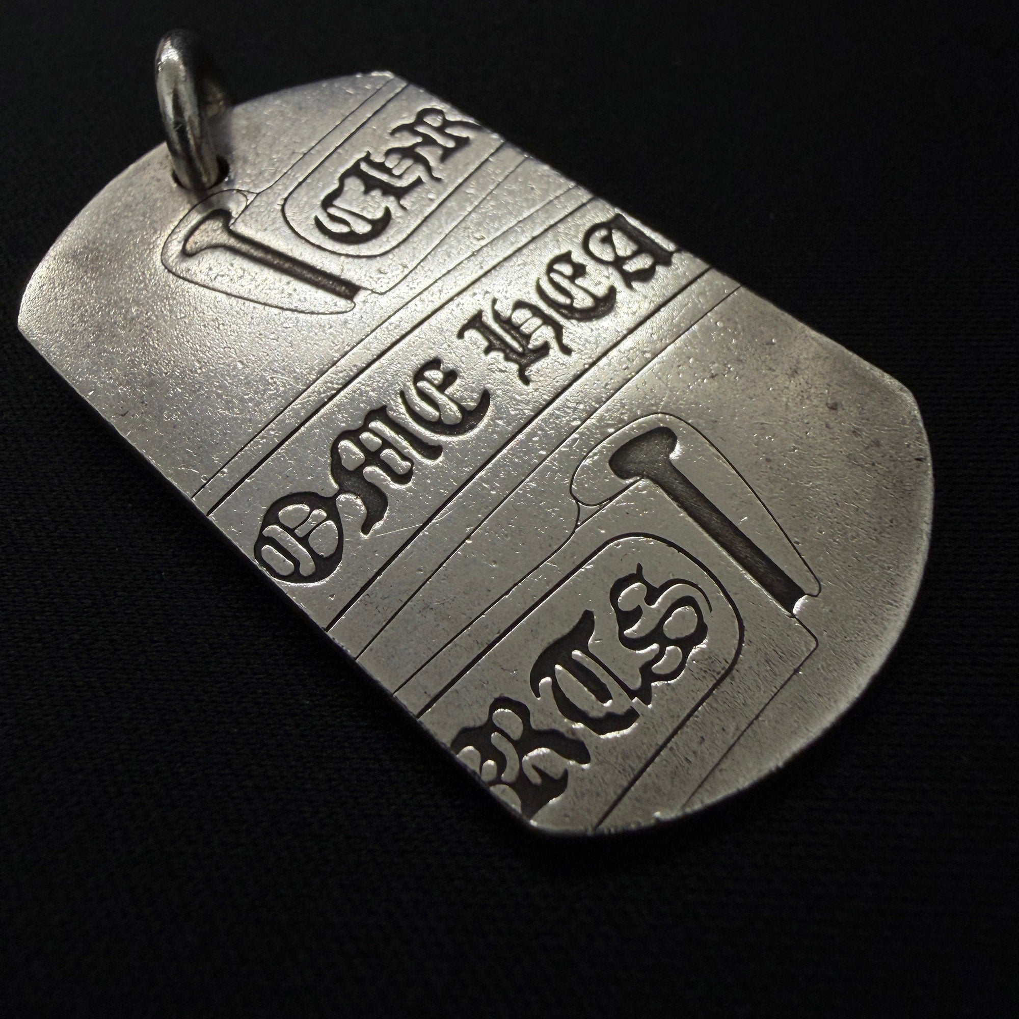 CHROME HEARTS Tokyo Limited Segmented Scroll Large Dog Tag Pendant