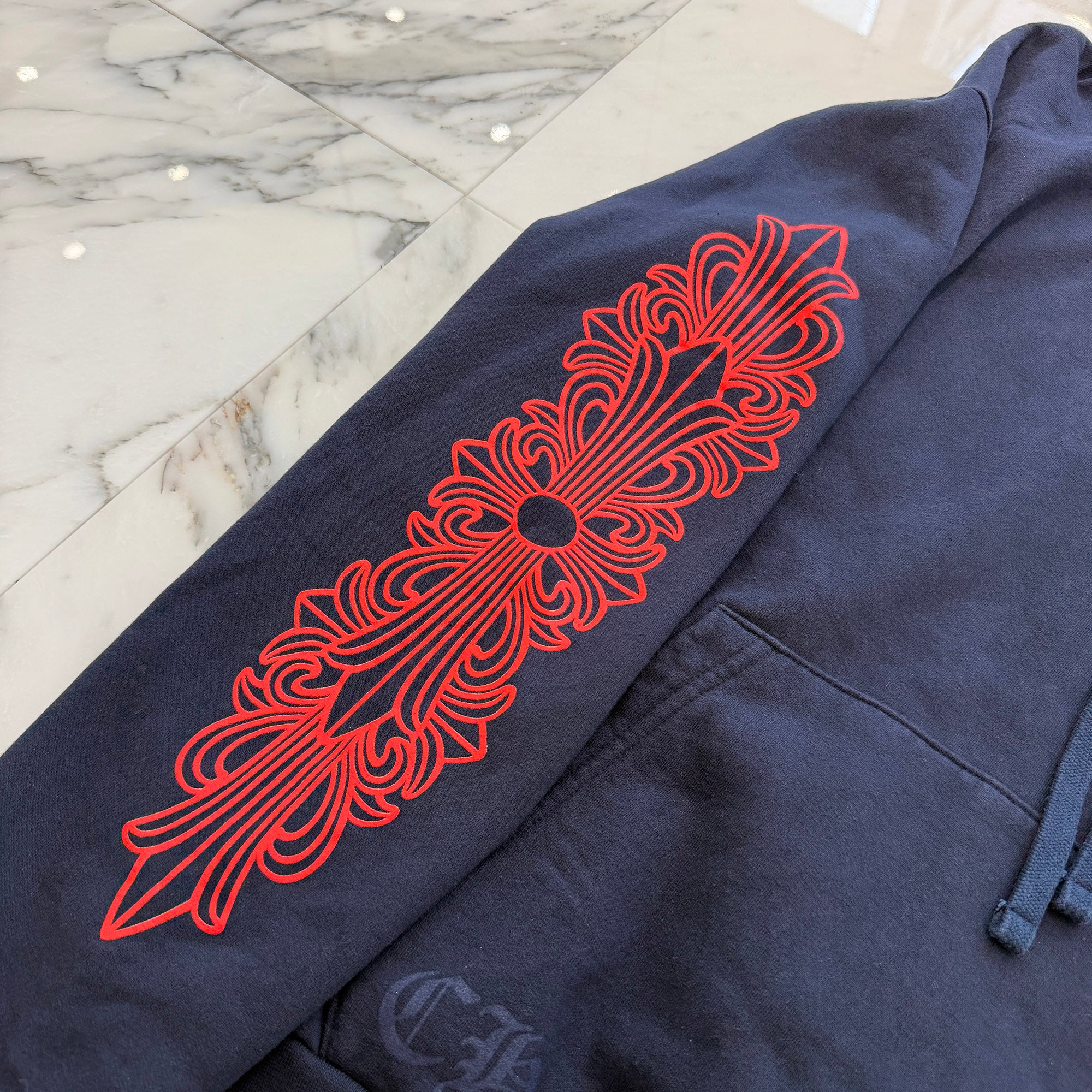 CHROME HEARTS 2025SS Floral Cross Horseshoe Pullover Hoodie Size M クロムハーツ フローラルクロス ホースシュー プルオーバーフーディーサイズM