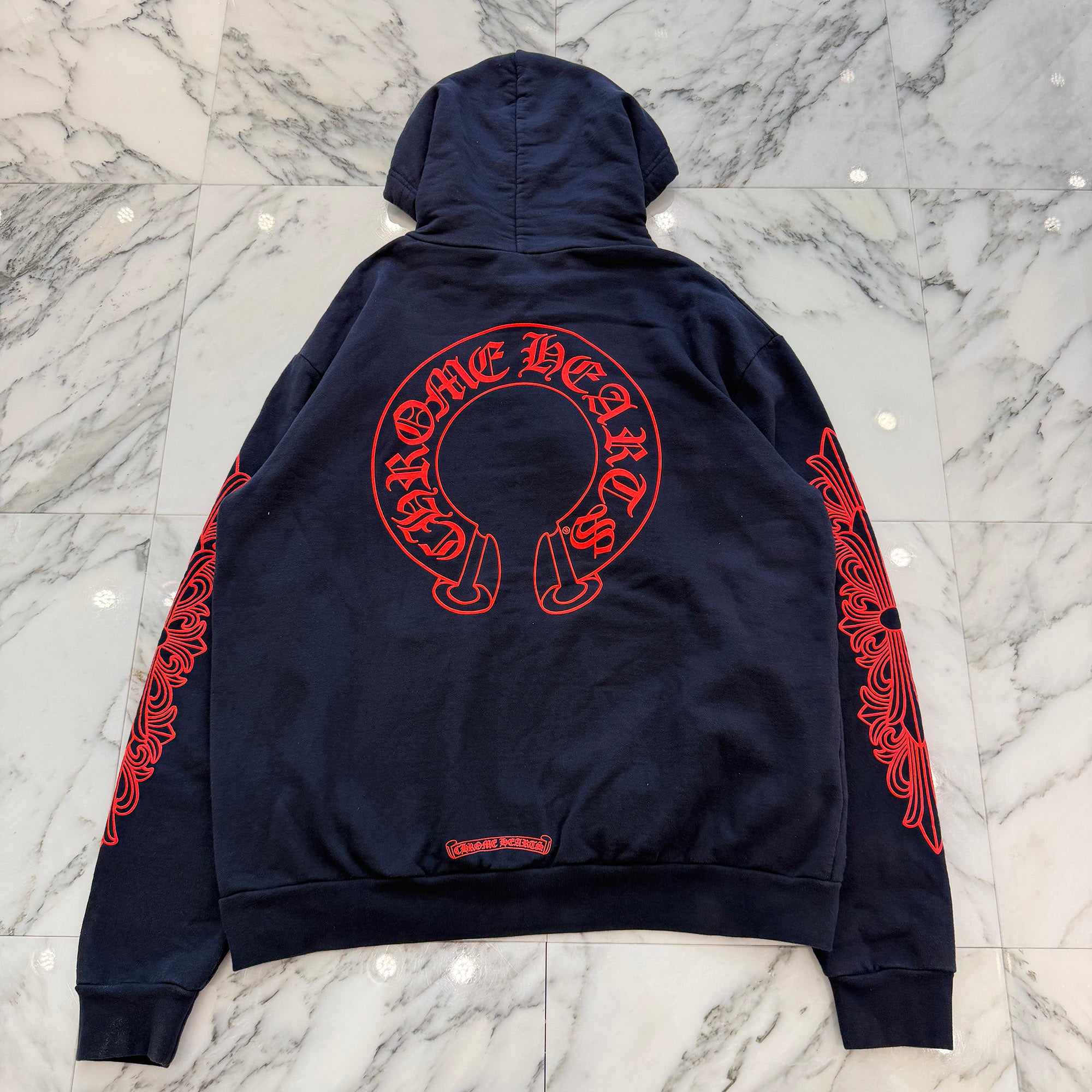 CHROME HEARTS 2025SS Floral Cross Horseshoe Pullover Hoodie Size M クロムハーツ フローラルクロス ホースシュー プルオーバーフーディーサイズM
