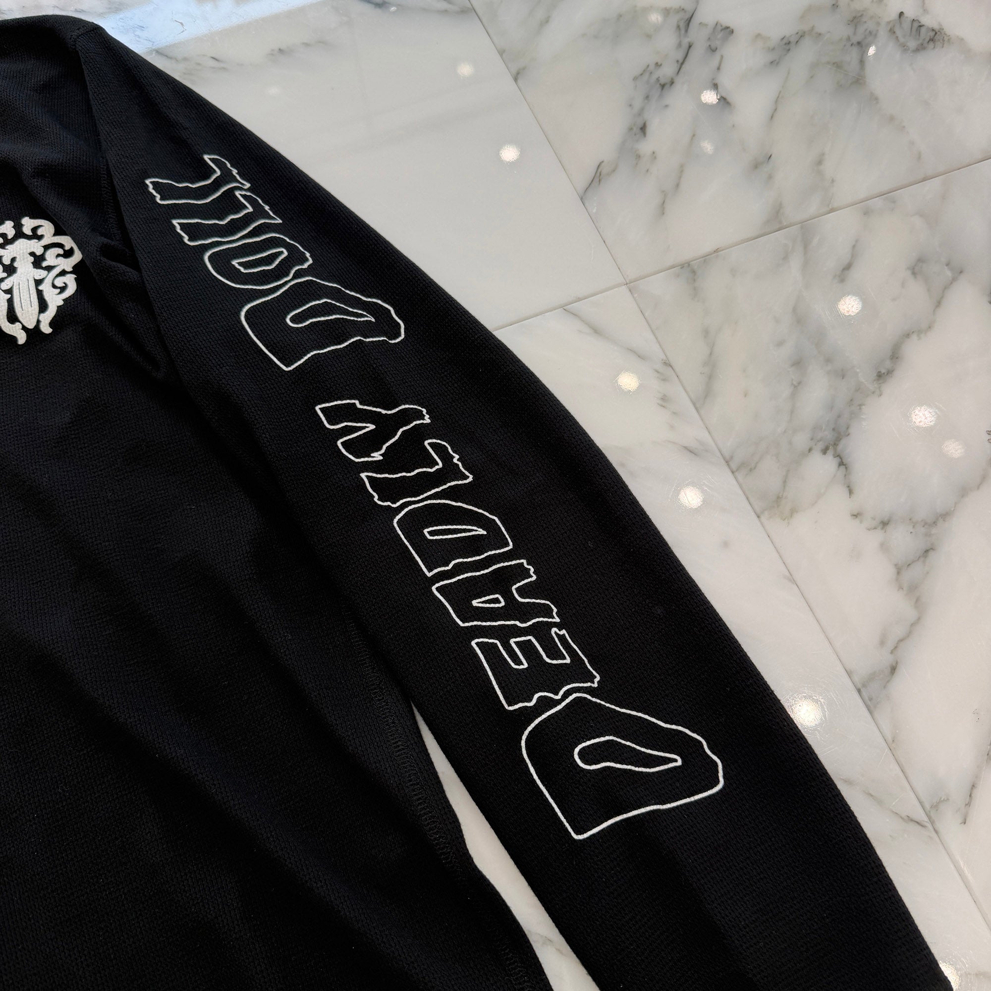 CHROME HEARTS × DEADLY DOLL Horseshoe Thermel Long Sleeve Tee Size L クロムハーツ × デッドリードール ホースシュー サーマル ロングスリーブTシャツ サイズL