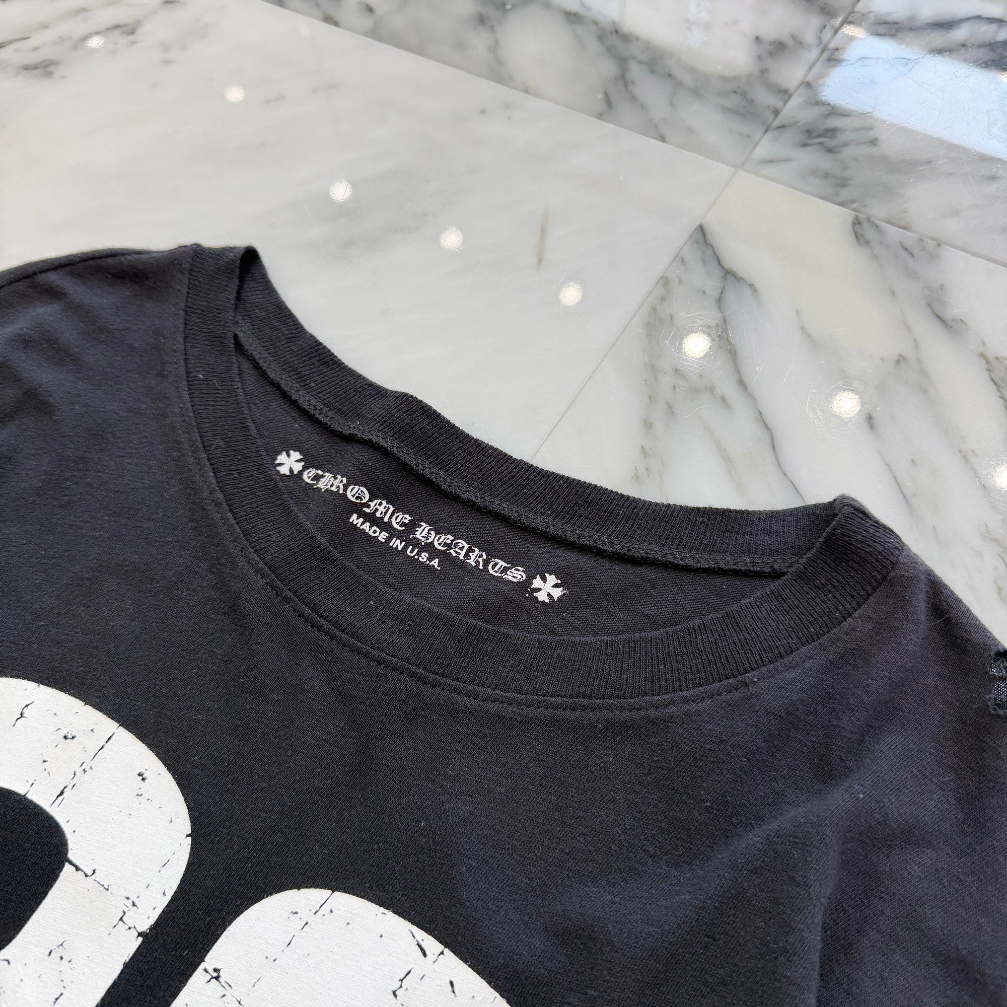 CHROME HEARTS 33 Horseshoe Crack Print Long Sleeve Tee Size M クロムハーツ 33 ホースシュー クラックプリント ロングスリーブＴシャツ サイズM
