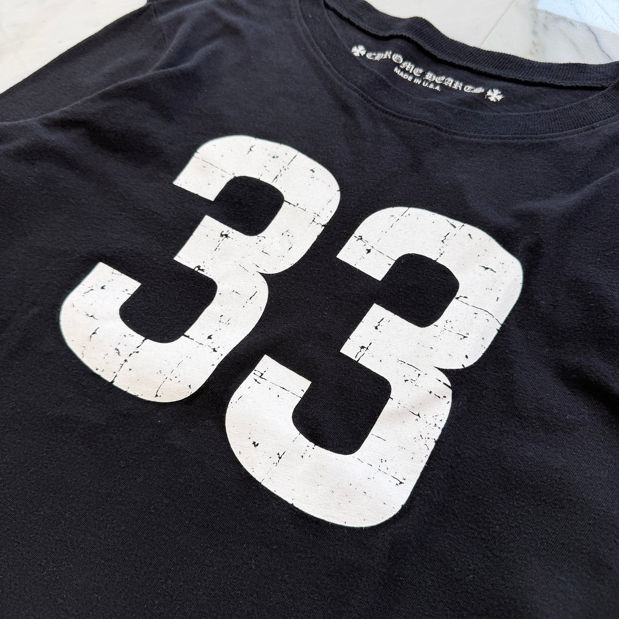 CHROME HEARTS 33 Horseshoe Crack Print Long Sleeve Tee Size M クロムハーツ 33 ホースシュー クラックプリント ロングスリーブＴシャツ サイズM