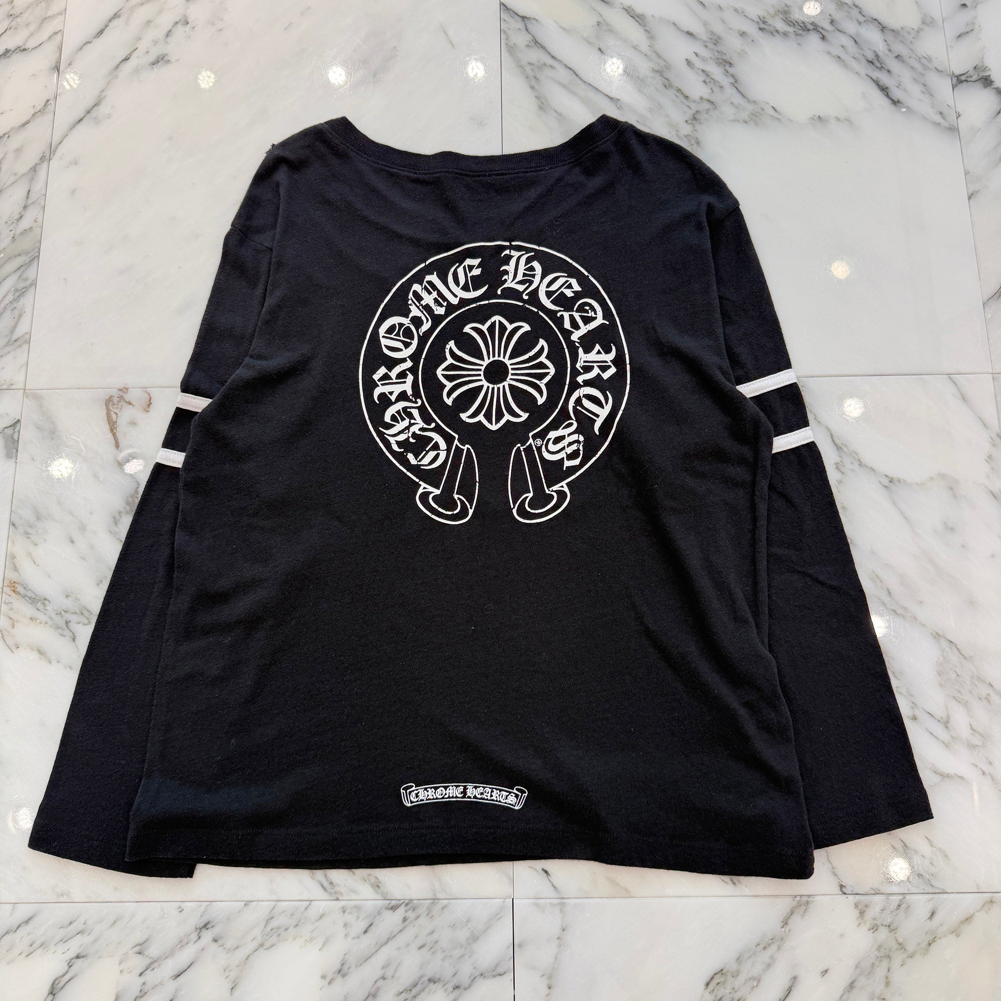 CHROME HEARTS 33 Horseshoe Crack Print Long Sleeve Tee Size M クロムハーツ 33 ホースシュー クラックプリント ロングスリーブＴシャツ サイズM
