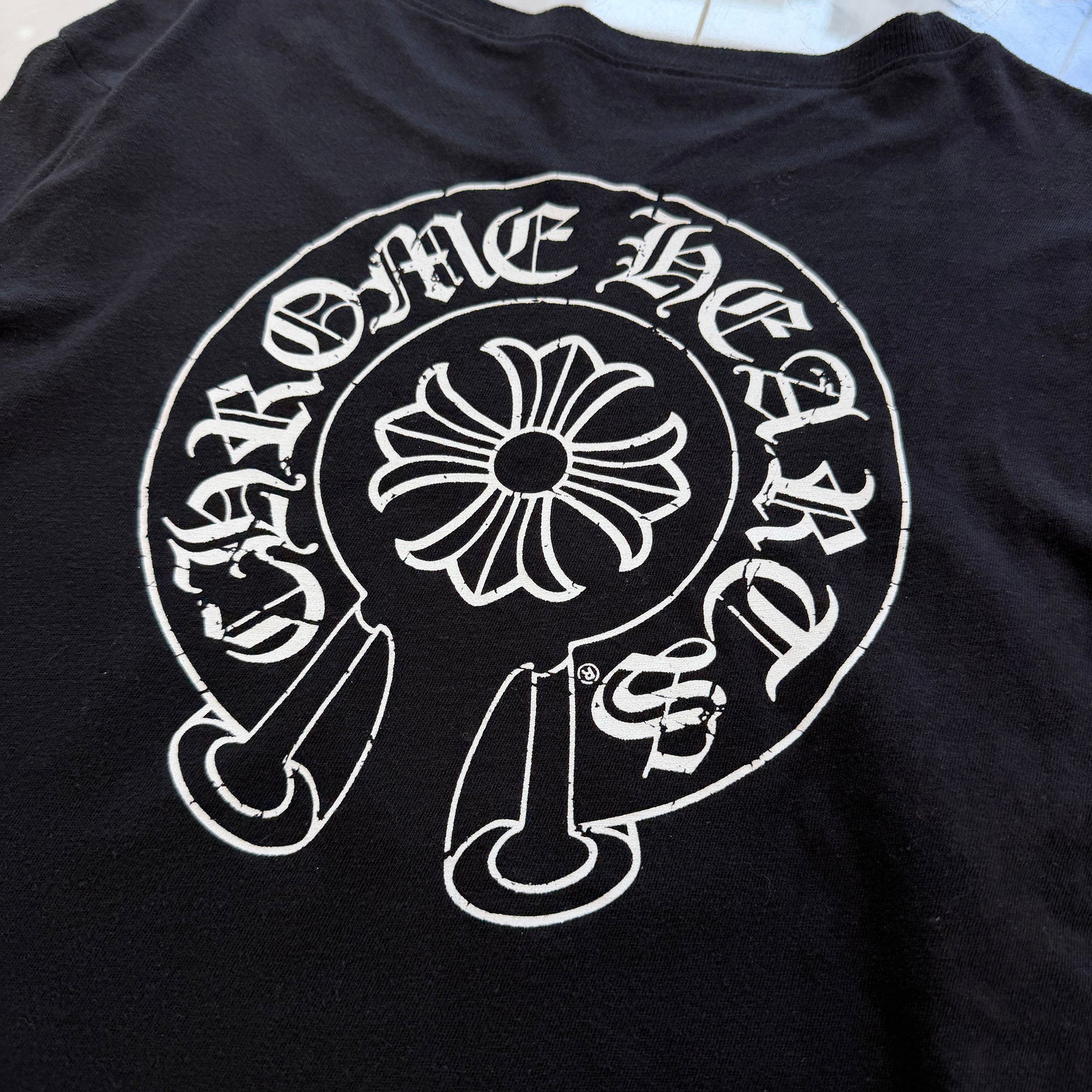CHROME HEARTS 33 Horseshoe Crack Print Long Sleeve Tee Size M クロムハーツ 33 ホースシュー クラックプリント ロングスリーブＴシャツ サイズM