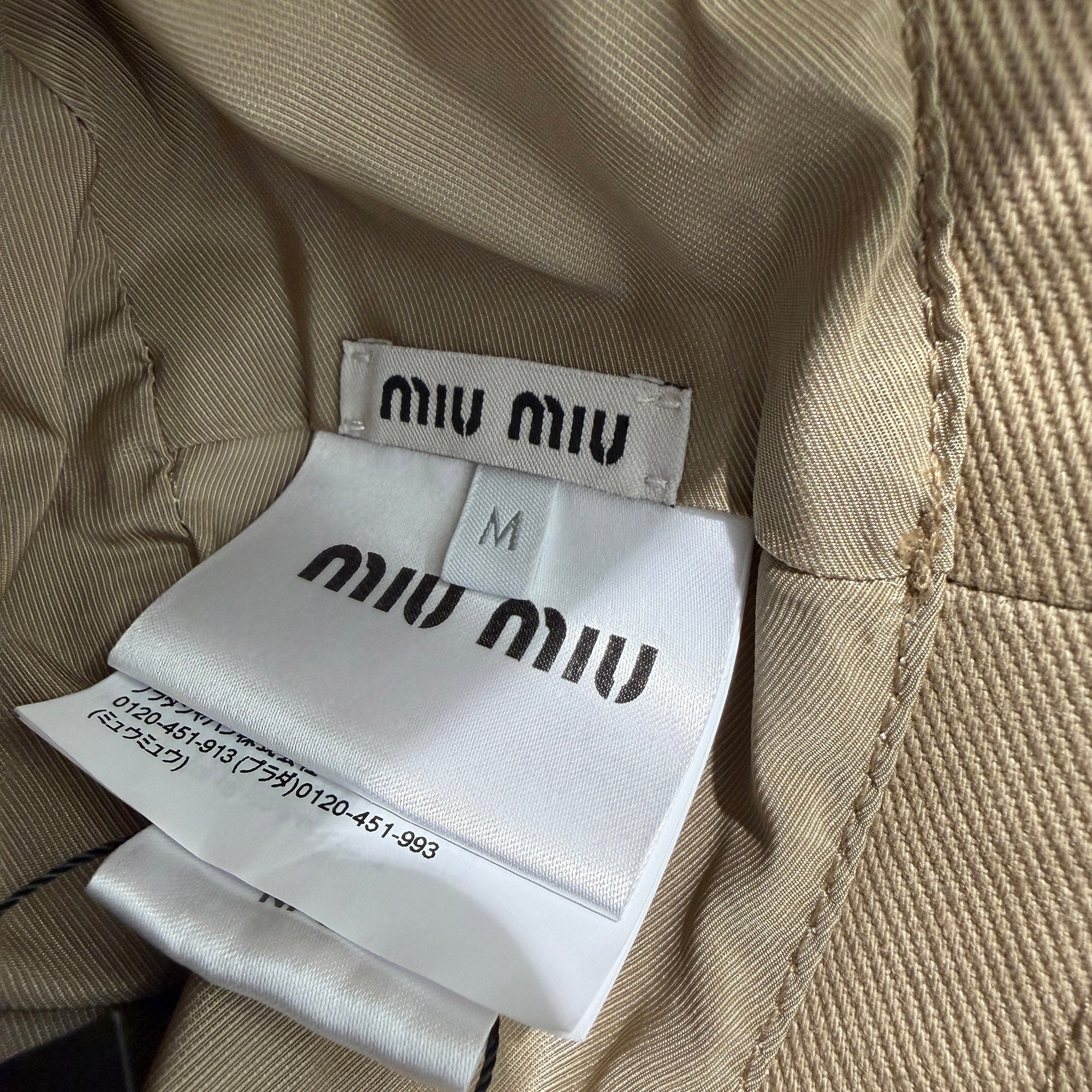 MIU MIU 2024SS Bucket Drill Hat 5HC341 2DXI Size M ミュウミュウ バケット ドリルハット サイズM