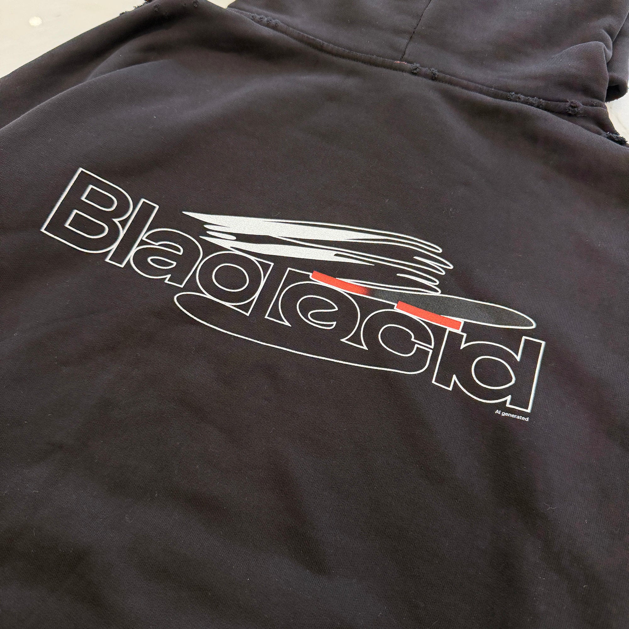 BALENCIAGA 2024SS AI GENERATED Medium Fit Pullover Hoodie 767877 TQVF9 Size XL バレンシアガ AI ジェネレイト ミディアムフィット プルオーバーフーディ サイズXL
