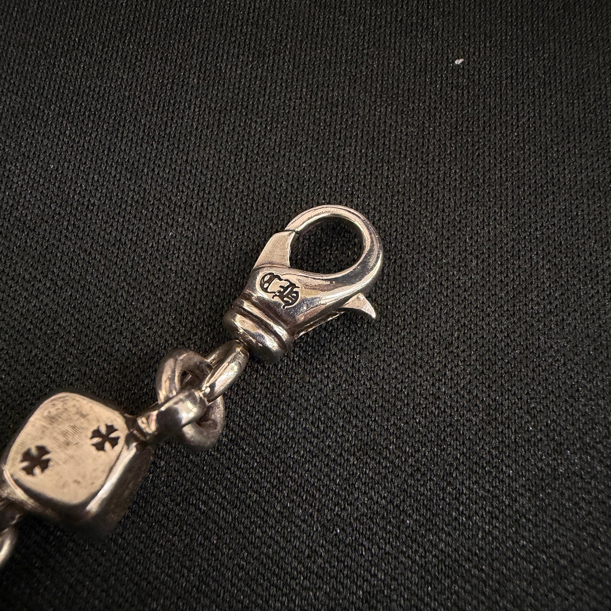 CHROME HEARTS DICE Cross Ball Silver Bracelet Size 9 LINK クロムハーツ ダイス クロスボール シルバー ブレスレット サイズ9リンク