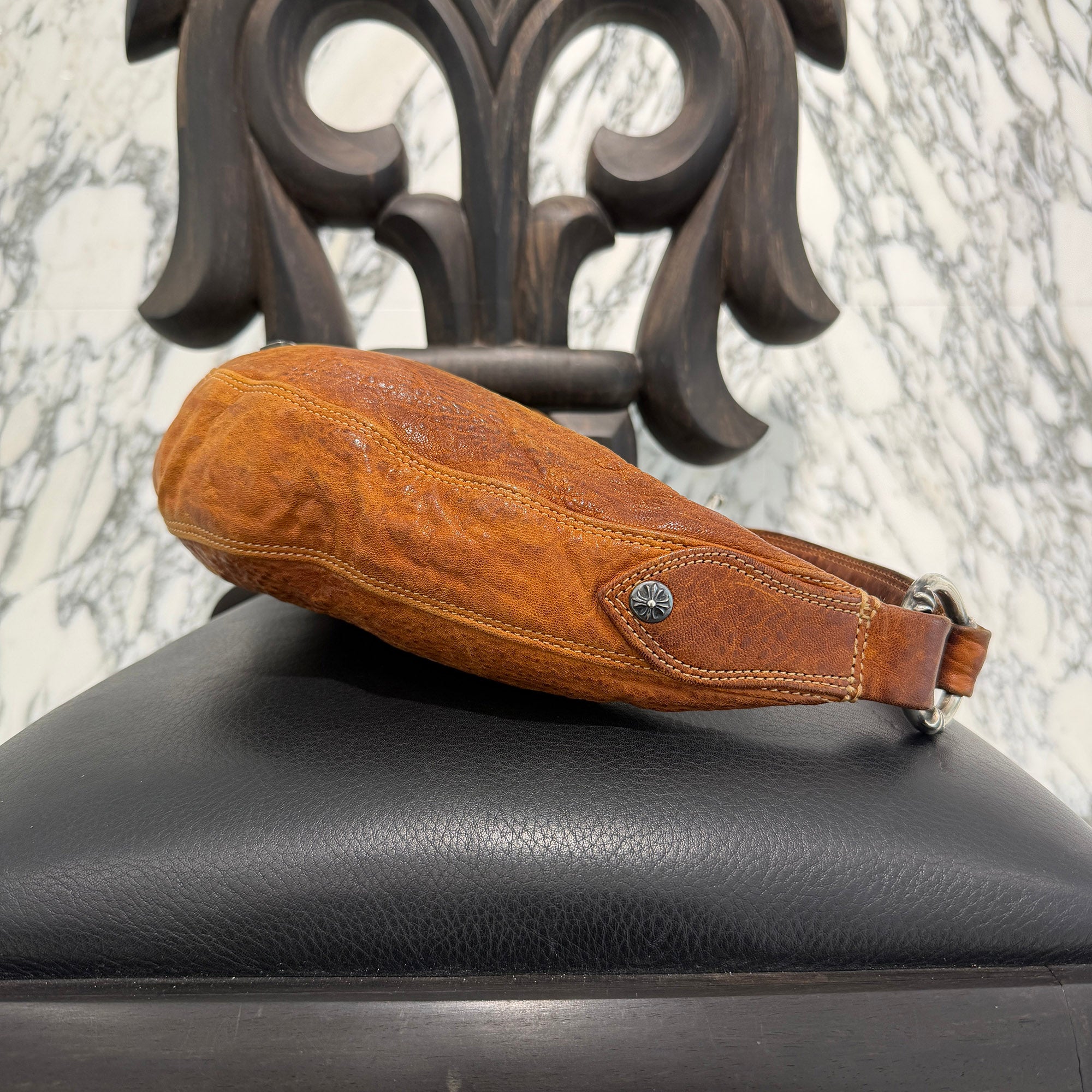 CHROME HEARTS Scroll Label Leather Hobo Bag クロムハーツ スクロールラベル レザーホーボーバッグ